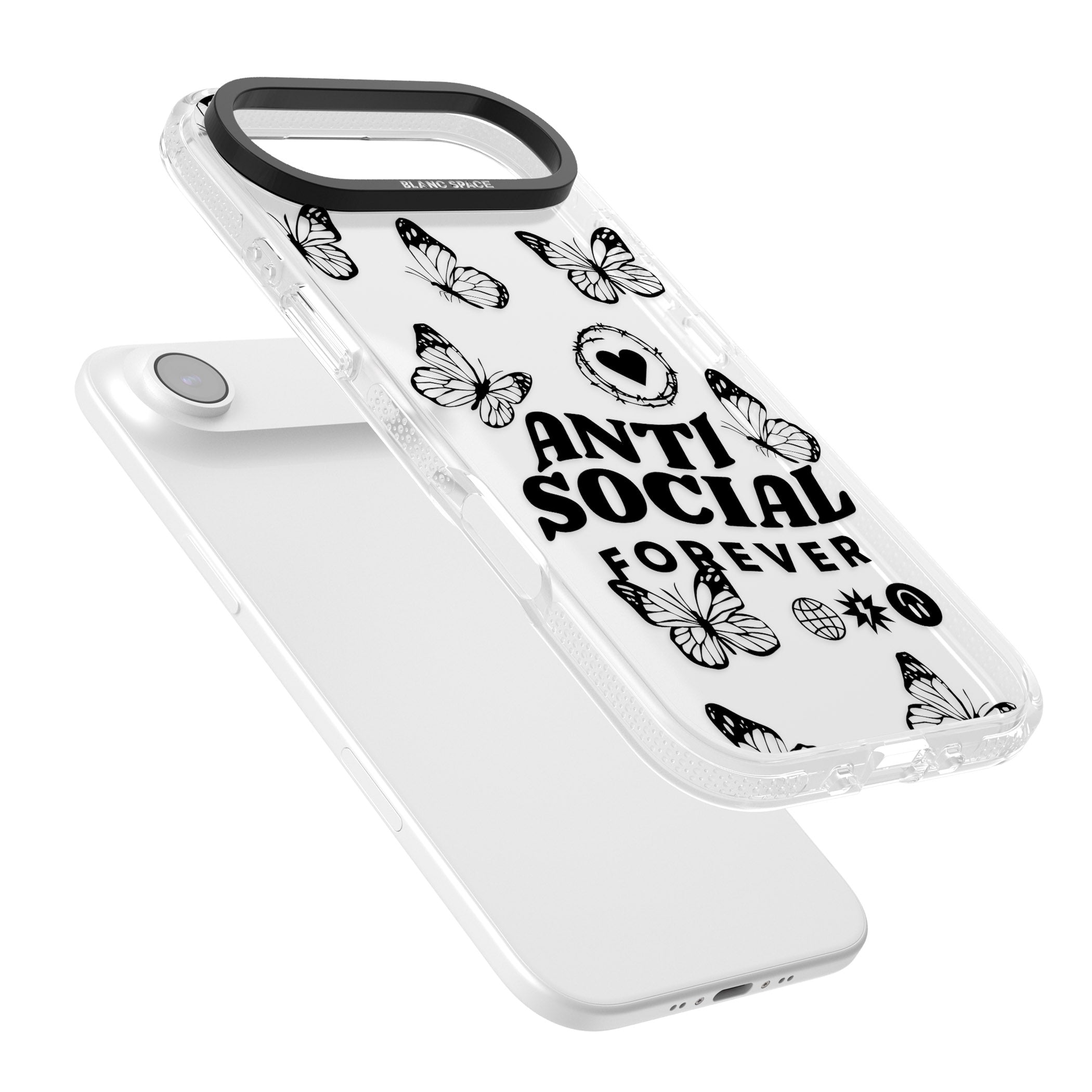 Anti Social Forever iPhone 17 Air Impact Air Clear Phone Case Colours