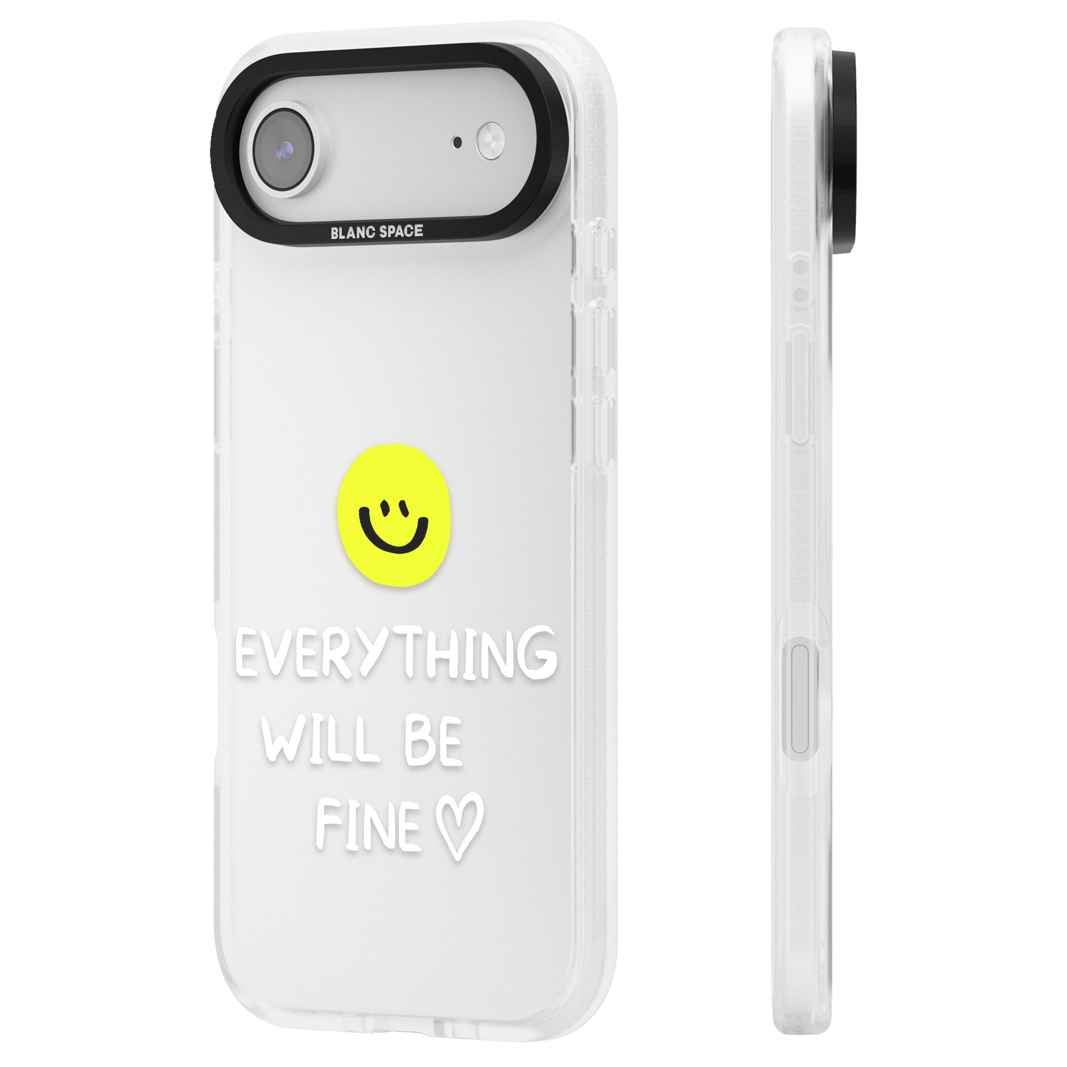 Everything Will Be Fine iPhone 17 Air Impact Air Clear Phone Case Side Profile