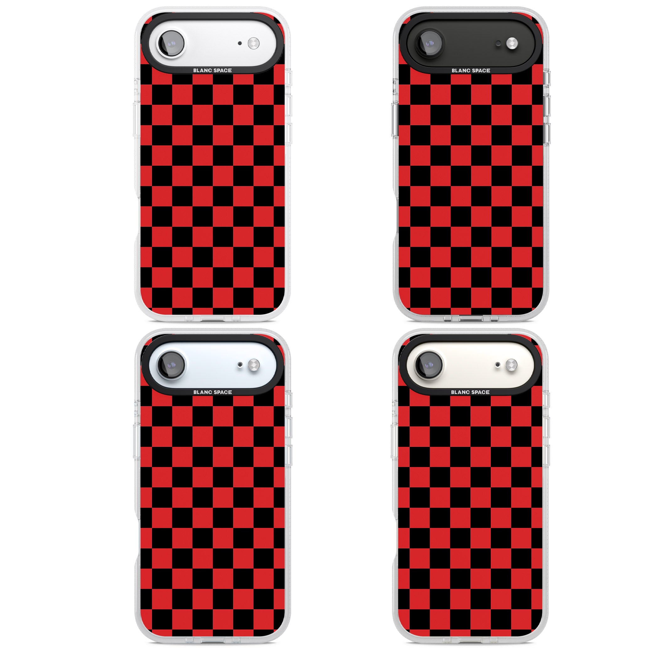 Red Black Checkered iPhone 17 Air Impact Air Clear Phone Case APT Impact Protection