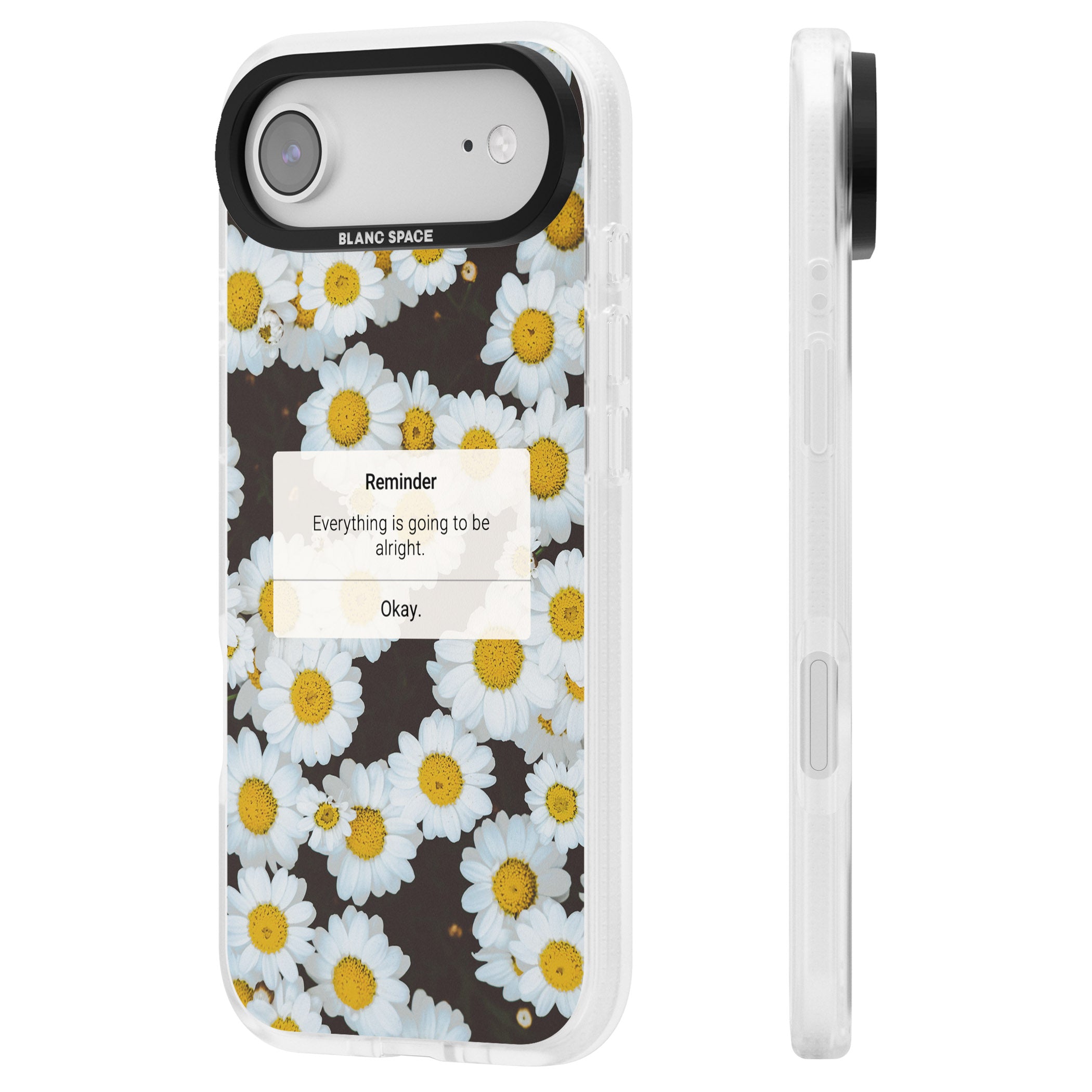 Daisy Reminder iPhone 17 Air Impact Air Clear Phone Case Side Profile