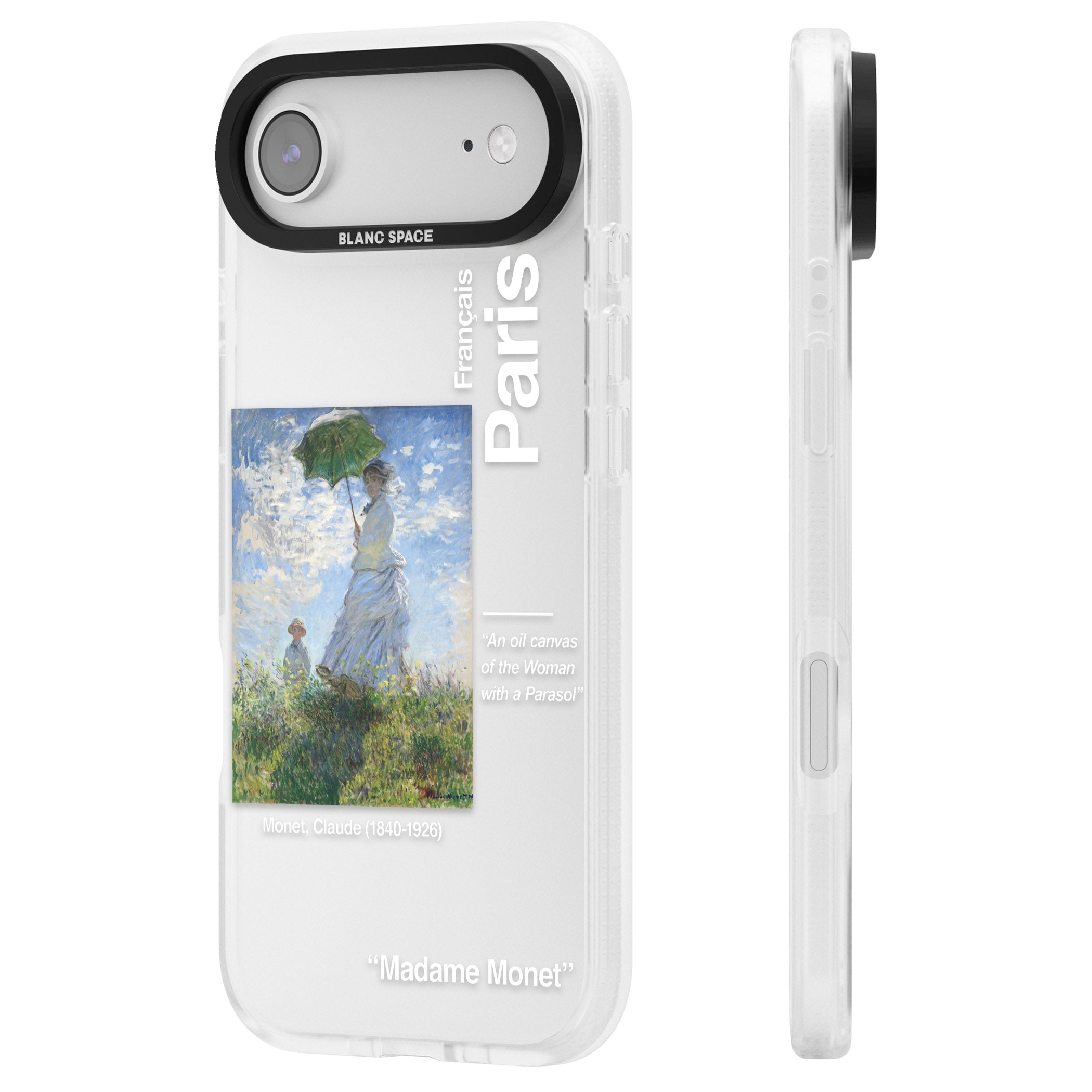 Madame Monet And Her Son iPhone 17 Air Impact Air Clear Phone Case Side Profile