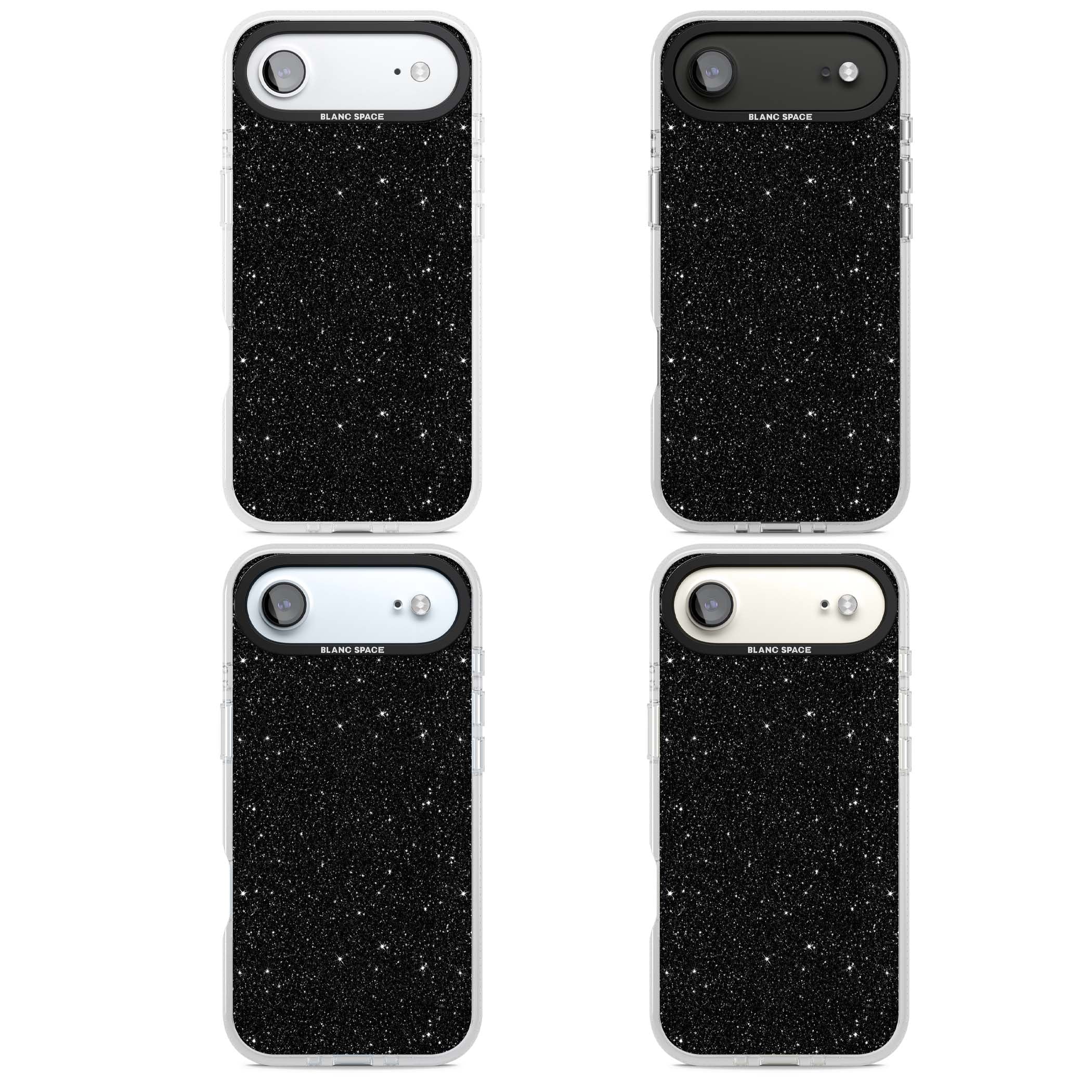 Black Glitter black glitter iPhone case featuring an all-over sparkly shimmer pattern on a jet black base | Clear Case Impact Air case for iPhone Air