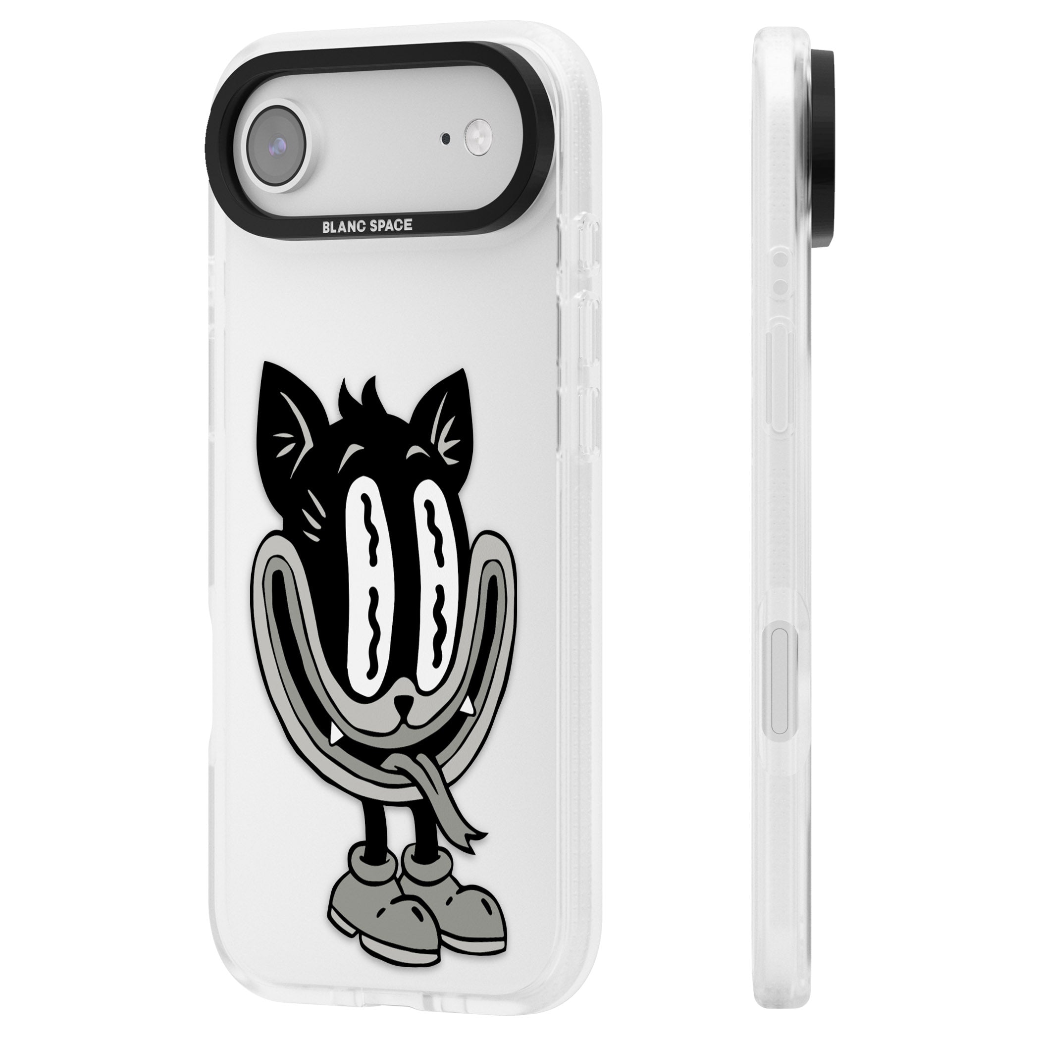 Faded Feline iPhone 17 Air Impact Air Clear Phone Case Side Profile