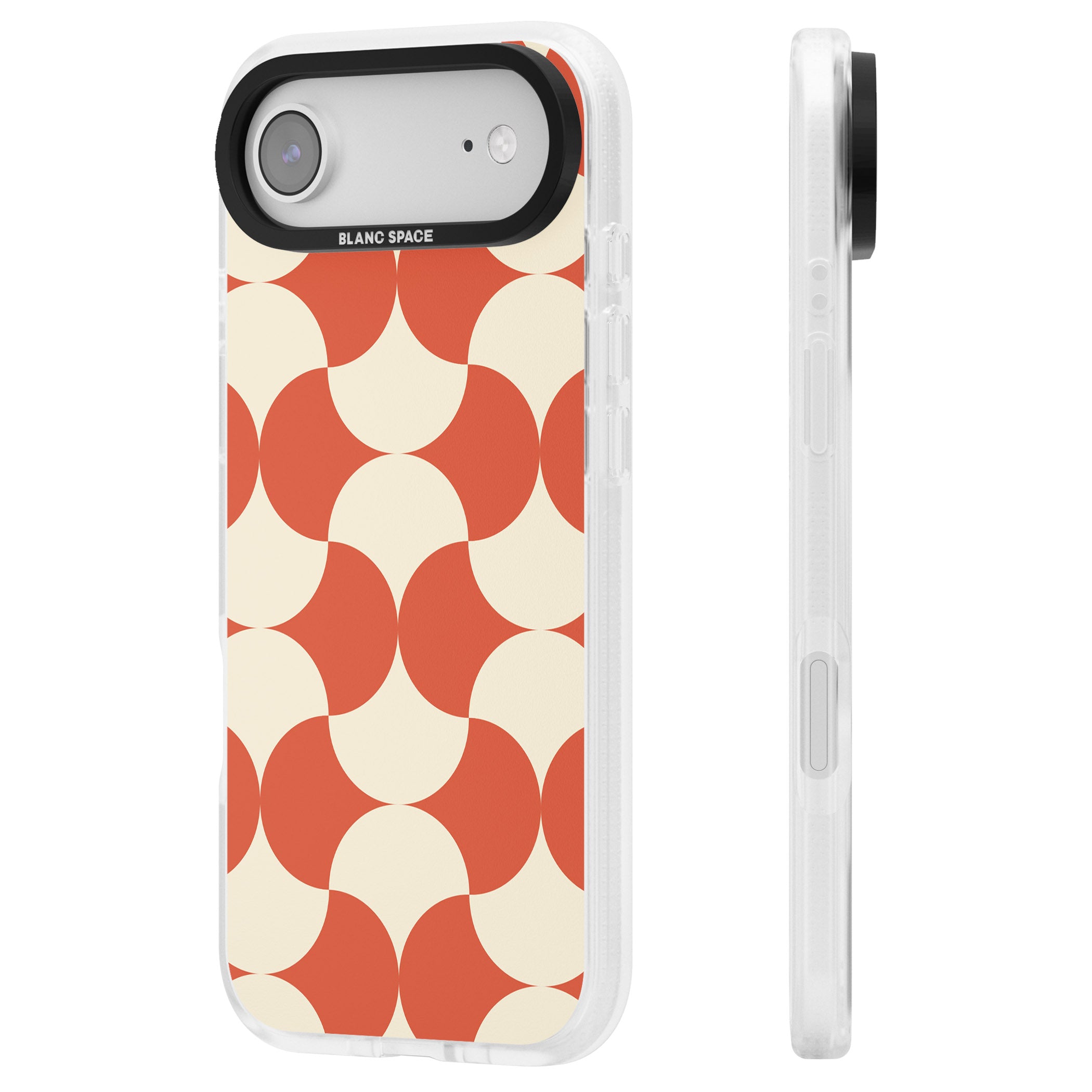 Abstract Retro Shapes iPhone 17 Air Impact Air Clear Phone Case Side Profile