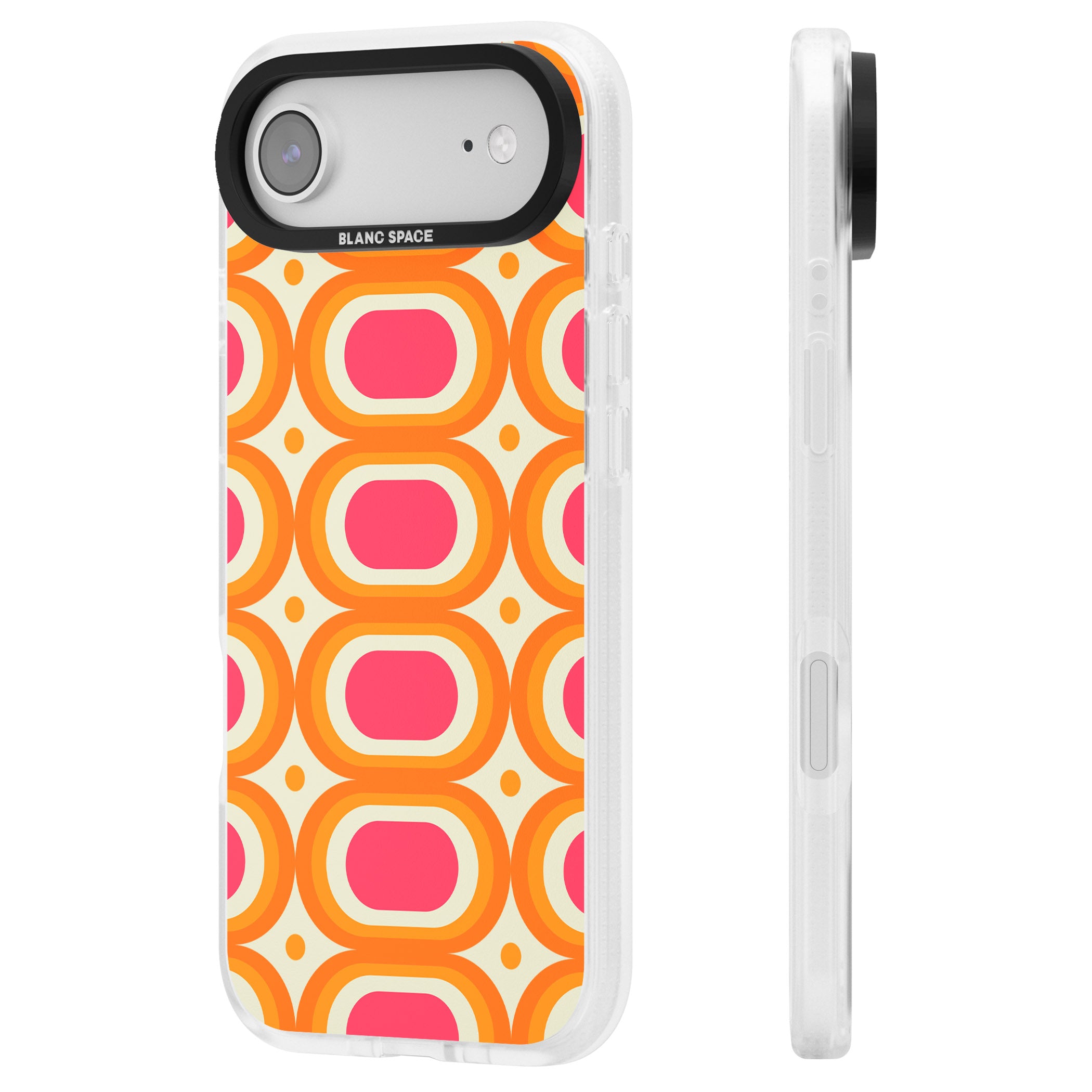 Groovy 60S Shape Pattern iPhone 17 Air Impact Air Clear Phone Case Side Profile