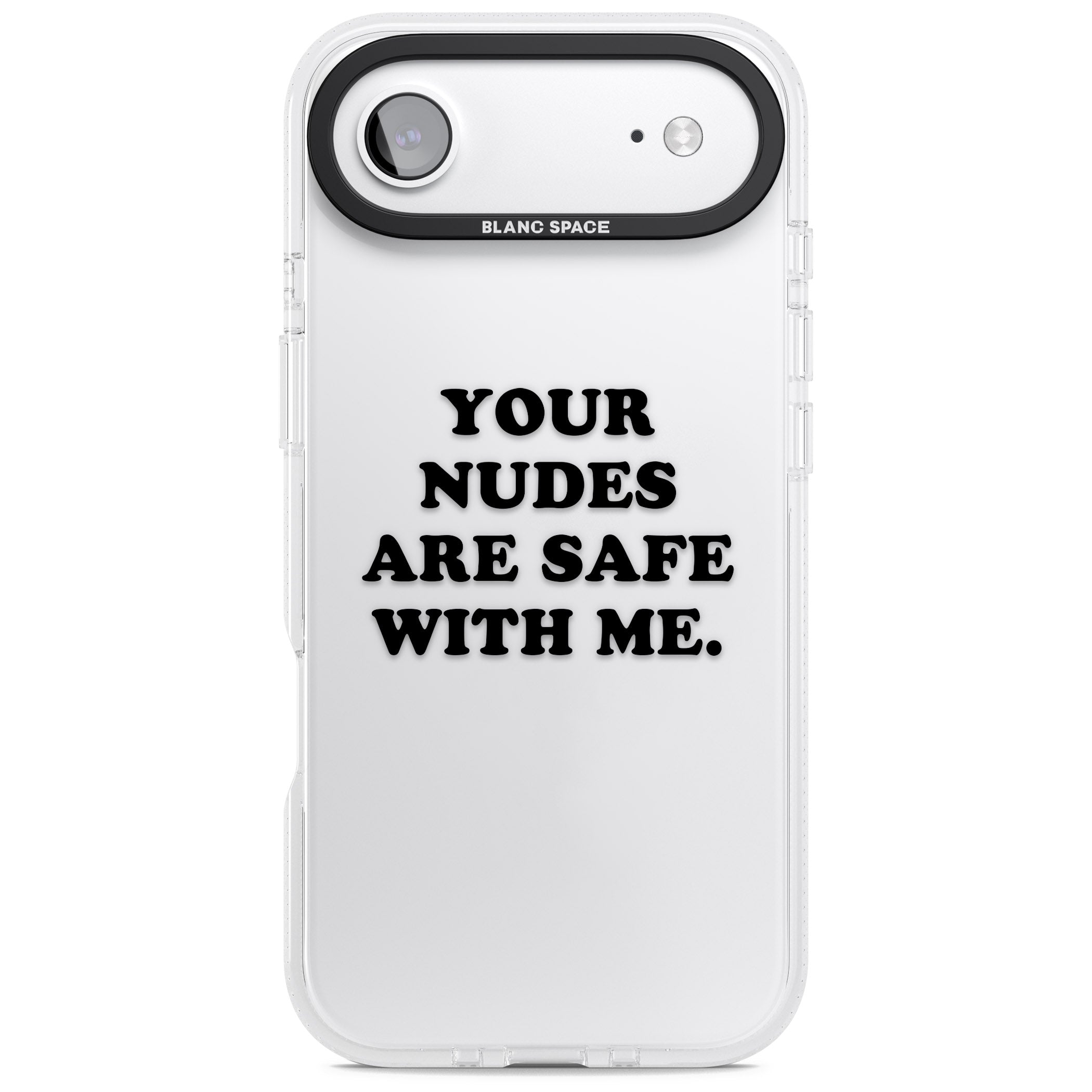 Your Nudes Are Safe Black iPhone 17 Air Impact Air Clear Phone Case