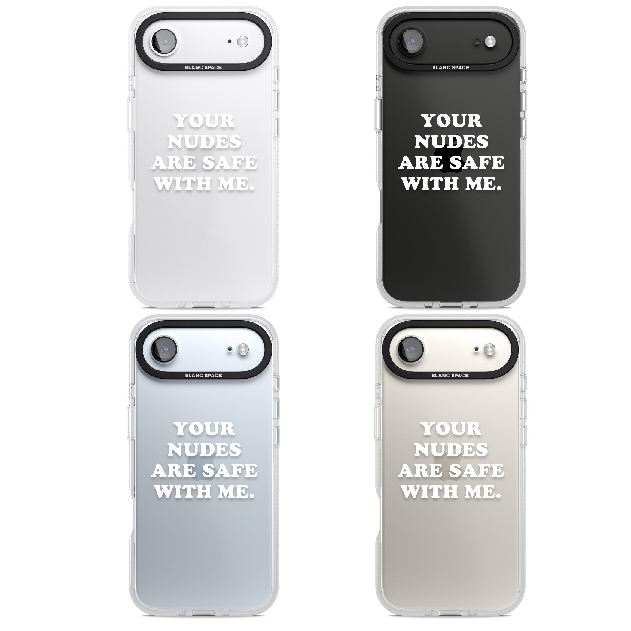 Your Nudes Are Safe White iPhone 17 Air Impact Air Clear Phone Case APT Impact Protection
