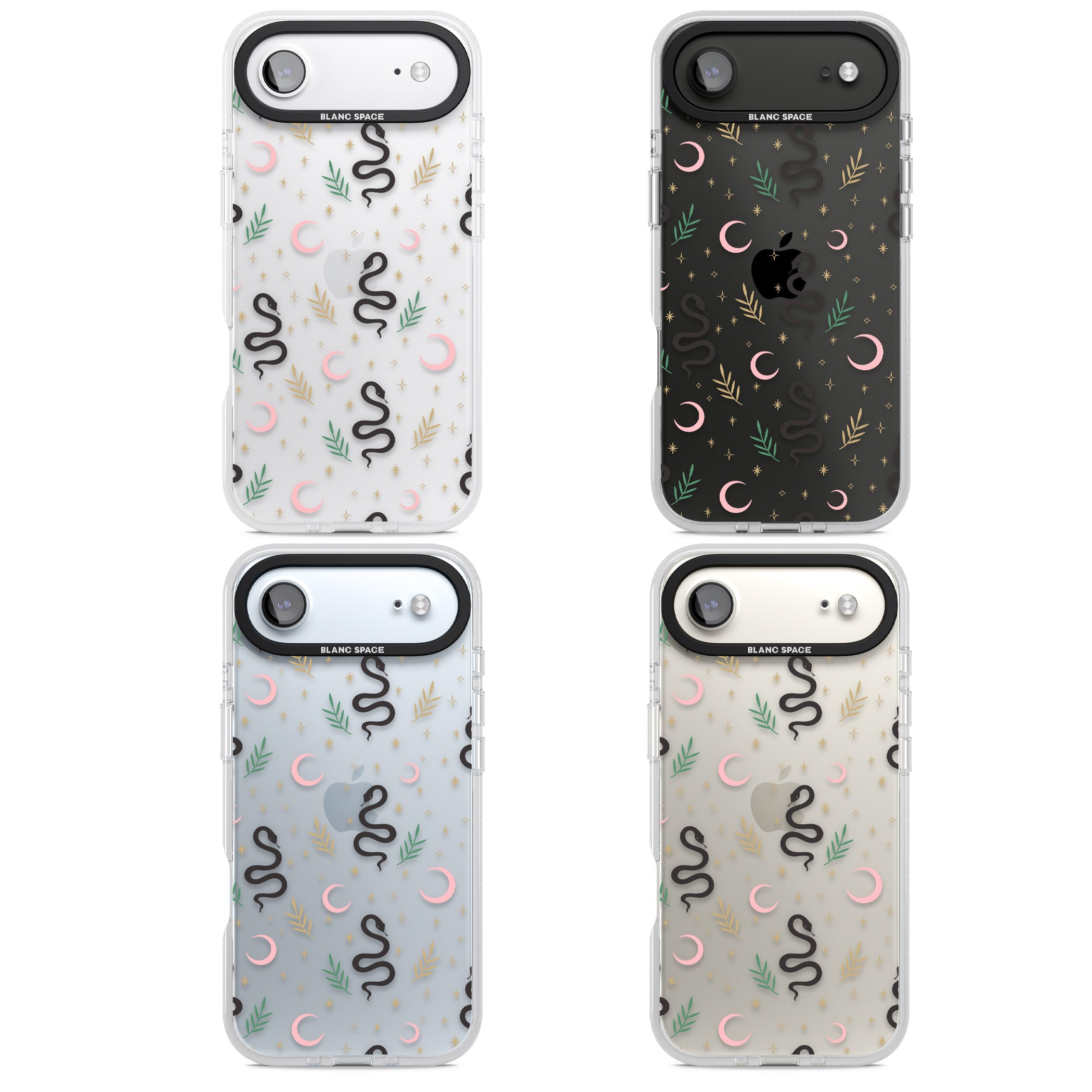 Snake & Moon Pattern iPhone 17 Air Impact Air Clear Phone Case APT Impact Protection