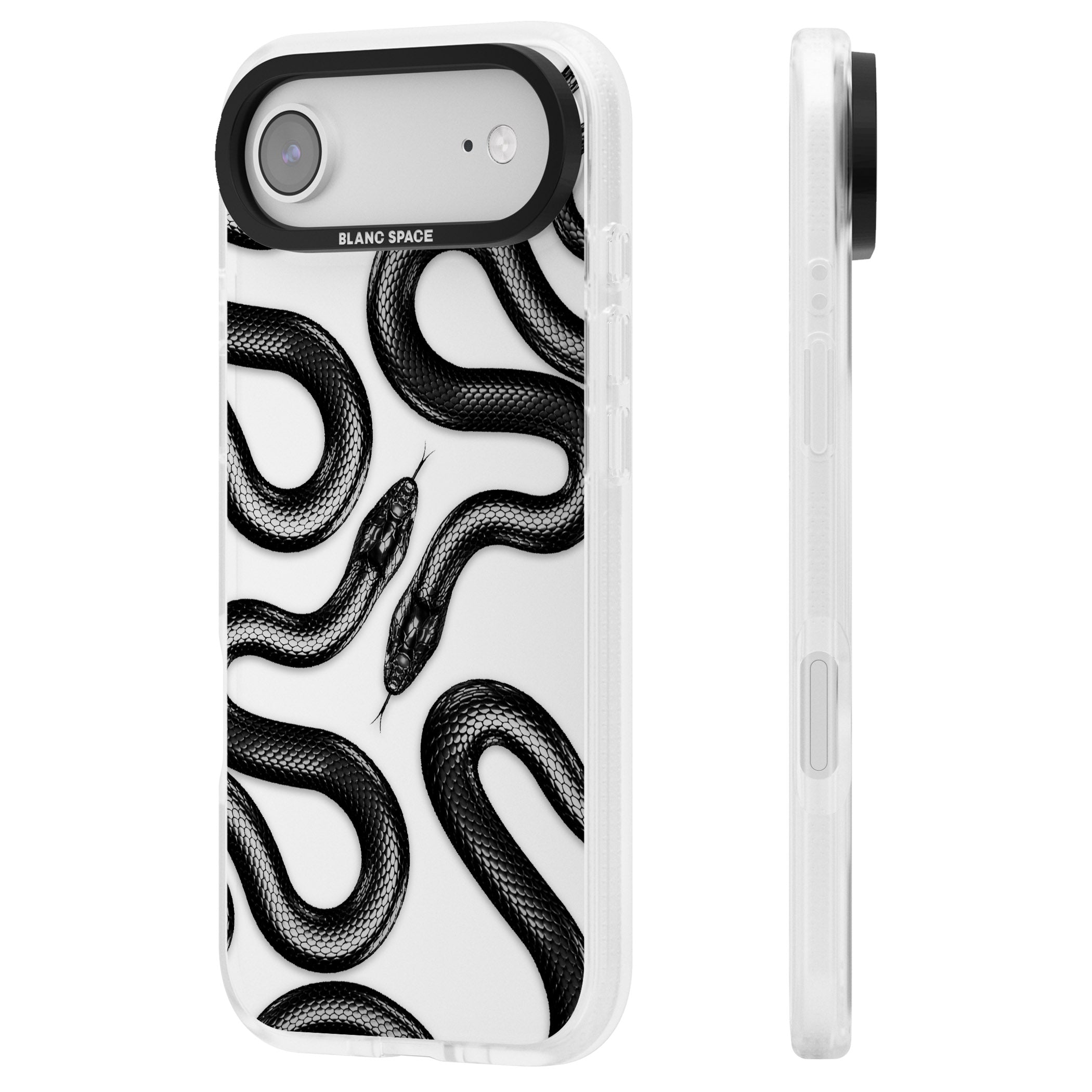 Black Kingsnake iPhone 17 Air Impact Air Clear Phone Case Side Profile