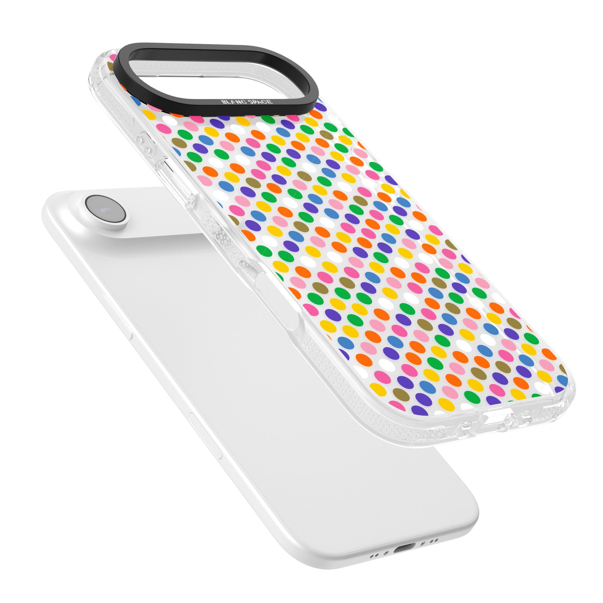 Multicolour Polka Dot Fiesta iPhone 17 Air Impact Air Clear Phone Case Colours