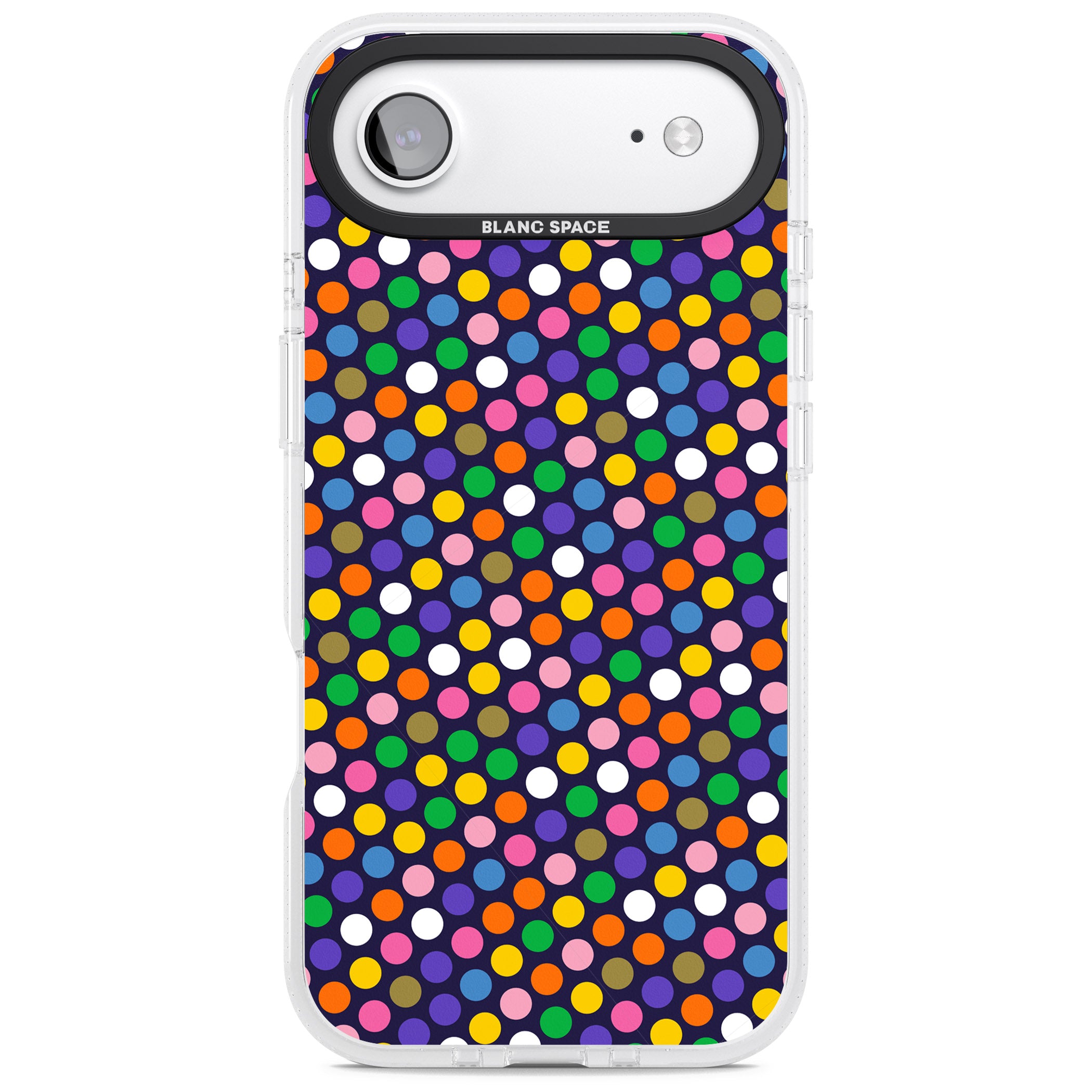Multicolour Polka Dot Fiesta (Purple) iPhone 17 Air Impact Air Clear Phone Case