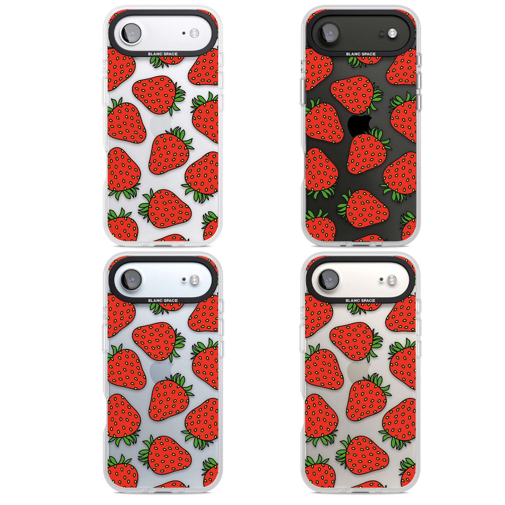 Strawberry Pattern iPhone 17 Air Impact Air Clear Phone Case APT Impact Protection