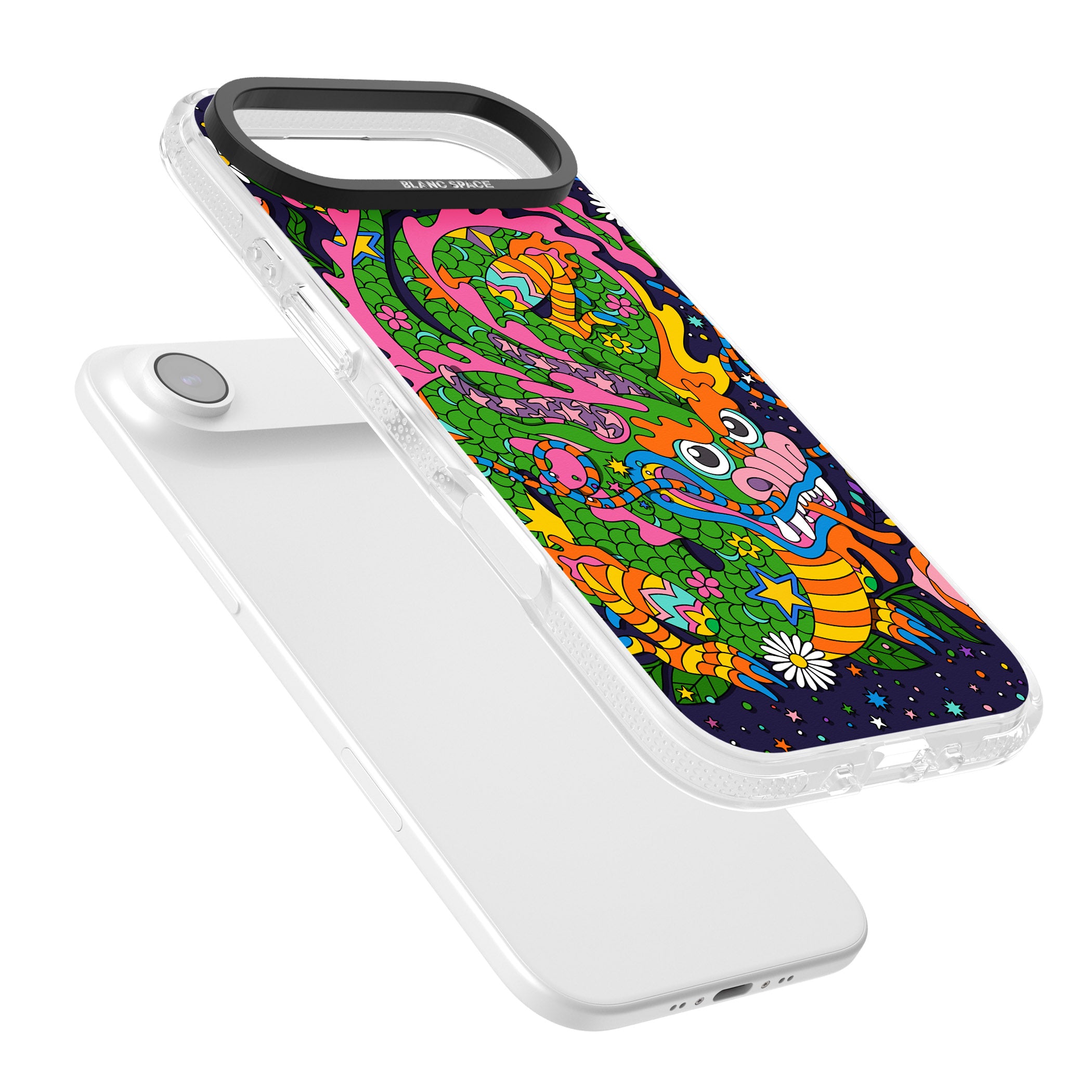 Psychedelic Jungle Dragon (Purple) iPhone 17 Air Impact Air Clear Phone Case Colours
