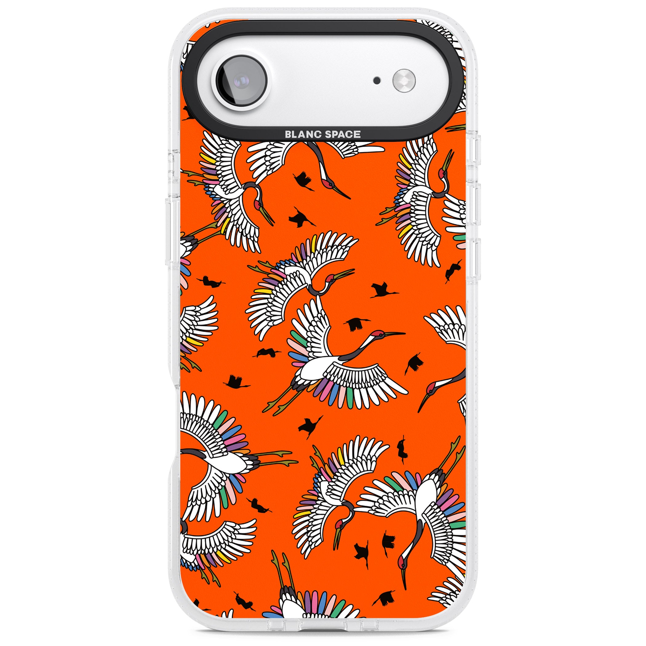 Colourful Crane Pattern (Orange) iPhone 17 Air Impact Air Clear Phone Case