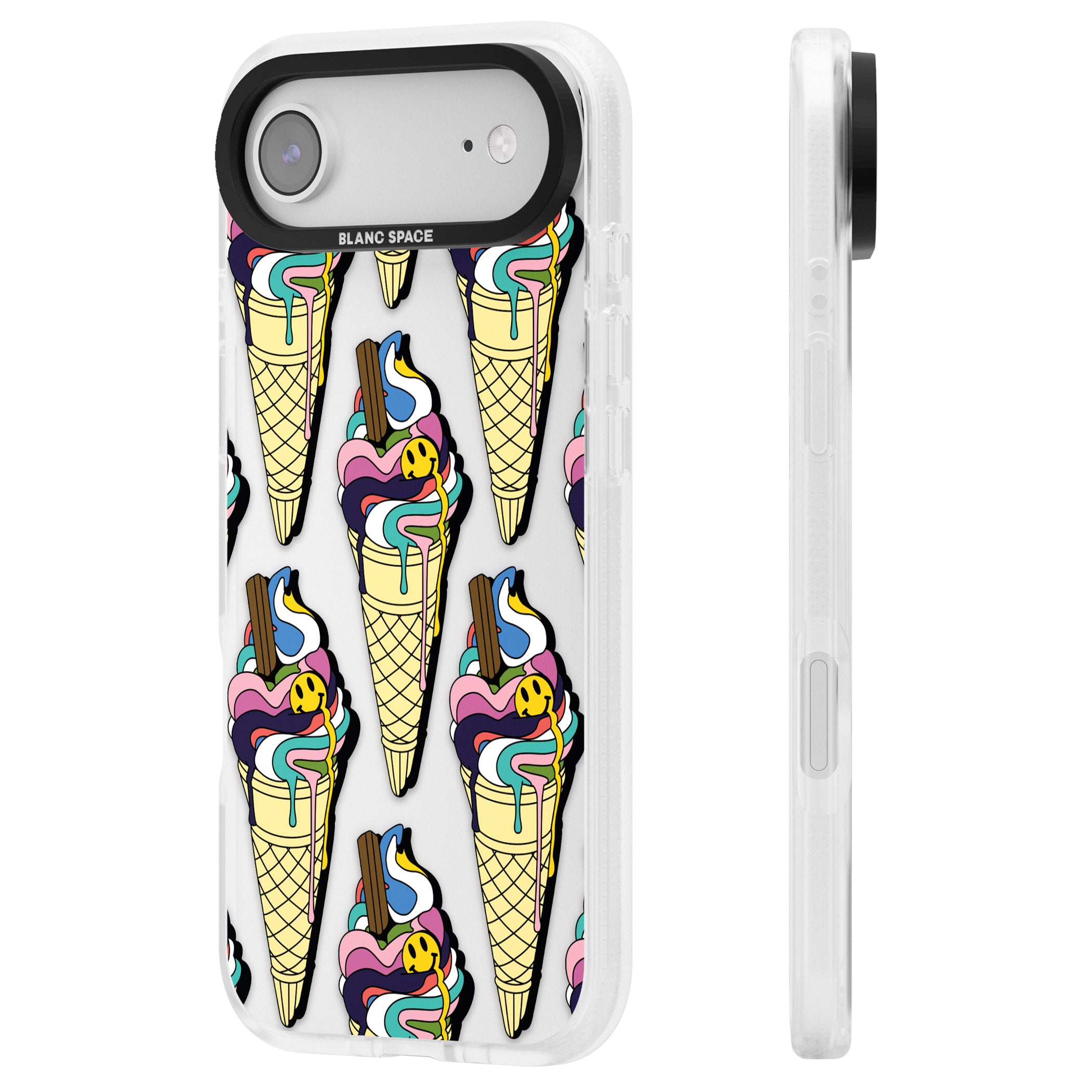 Trip & Drip Ice Cream iPhone 17 Air Impact Air Clear Phone Case Side Profile