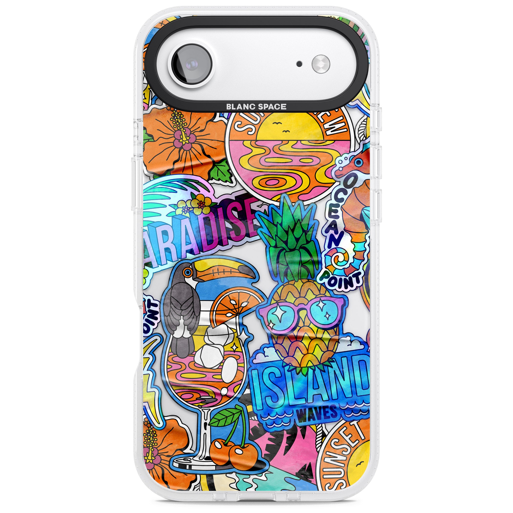 Tropical Vibes Collage iPhone 17 Air Impact Air Clear Phone Case