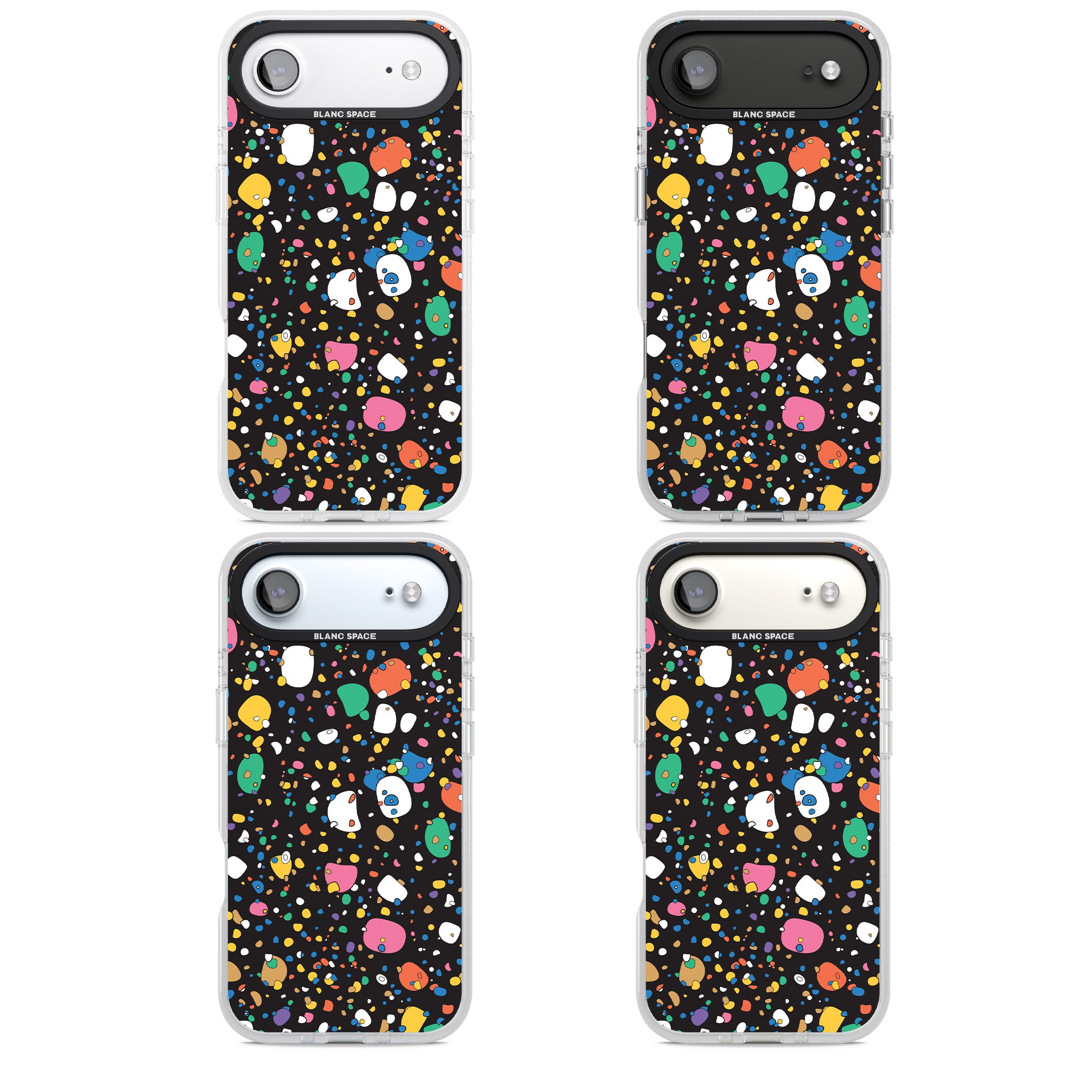 Colourful Confetti Pebbles (Black) iPhone 17 Air Impact Air Clear Phone Case APT Impact Protection