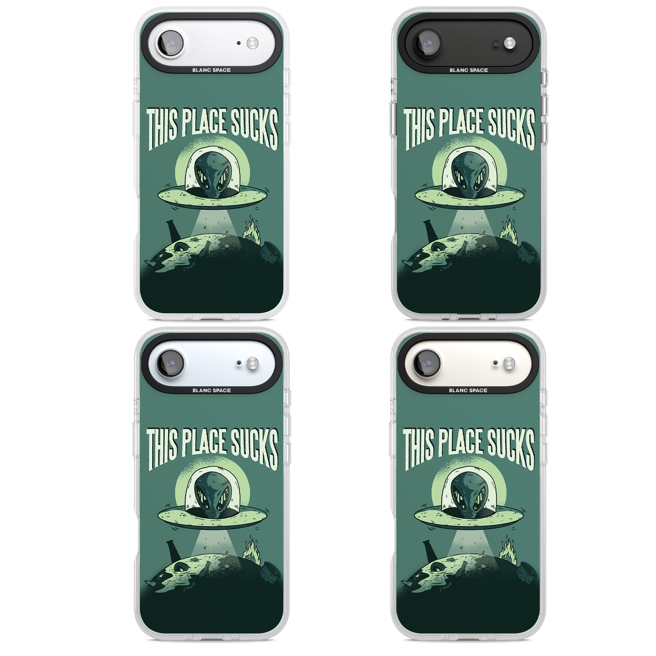 Earth Sucks iPhone 17 Air Impact Air Clear Phone Case APT Impact Protection