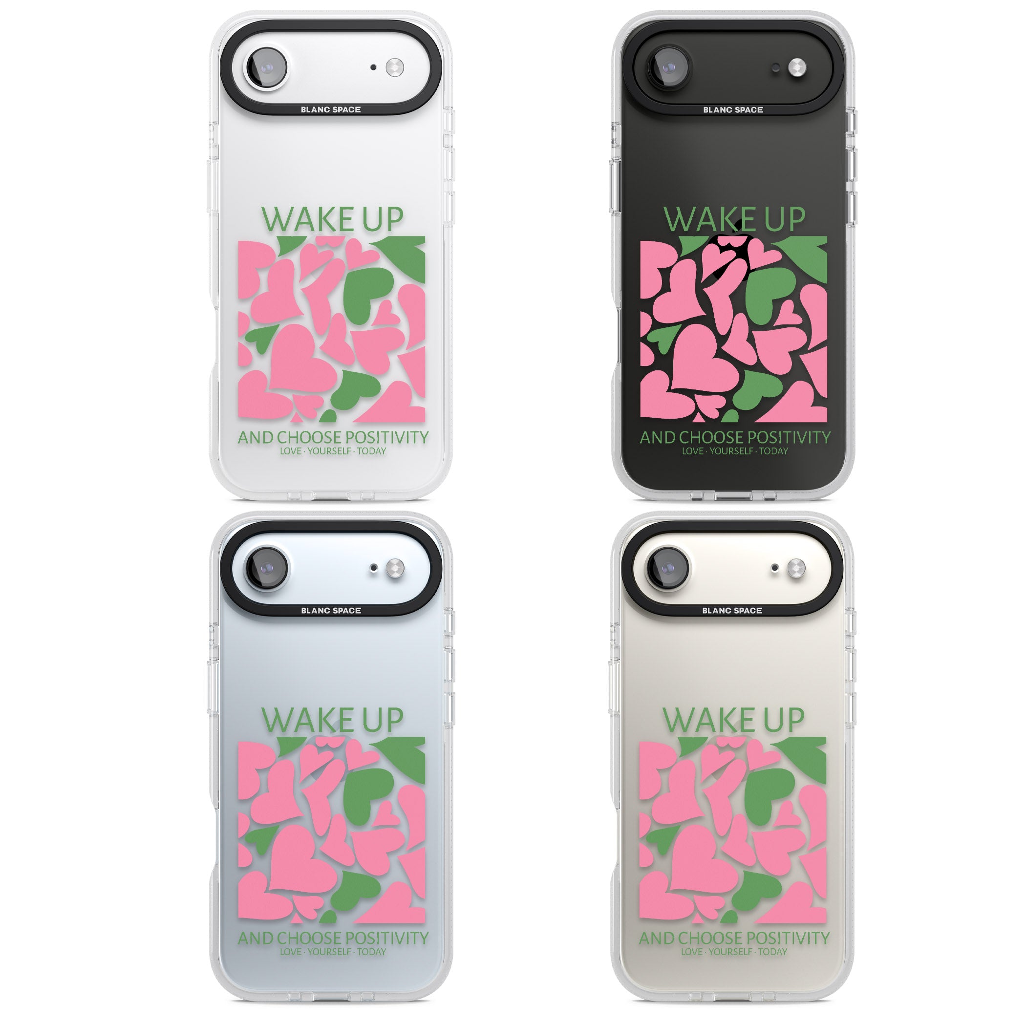 Wake Up And Choose Positivity iPhone 17 Air Impact Air Clear Phone Case APT Impact Protection
