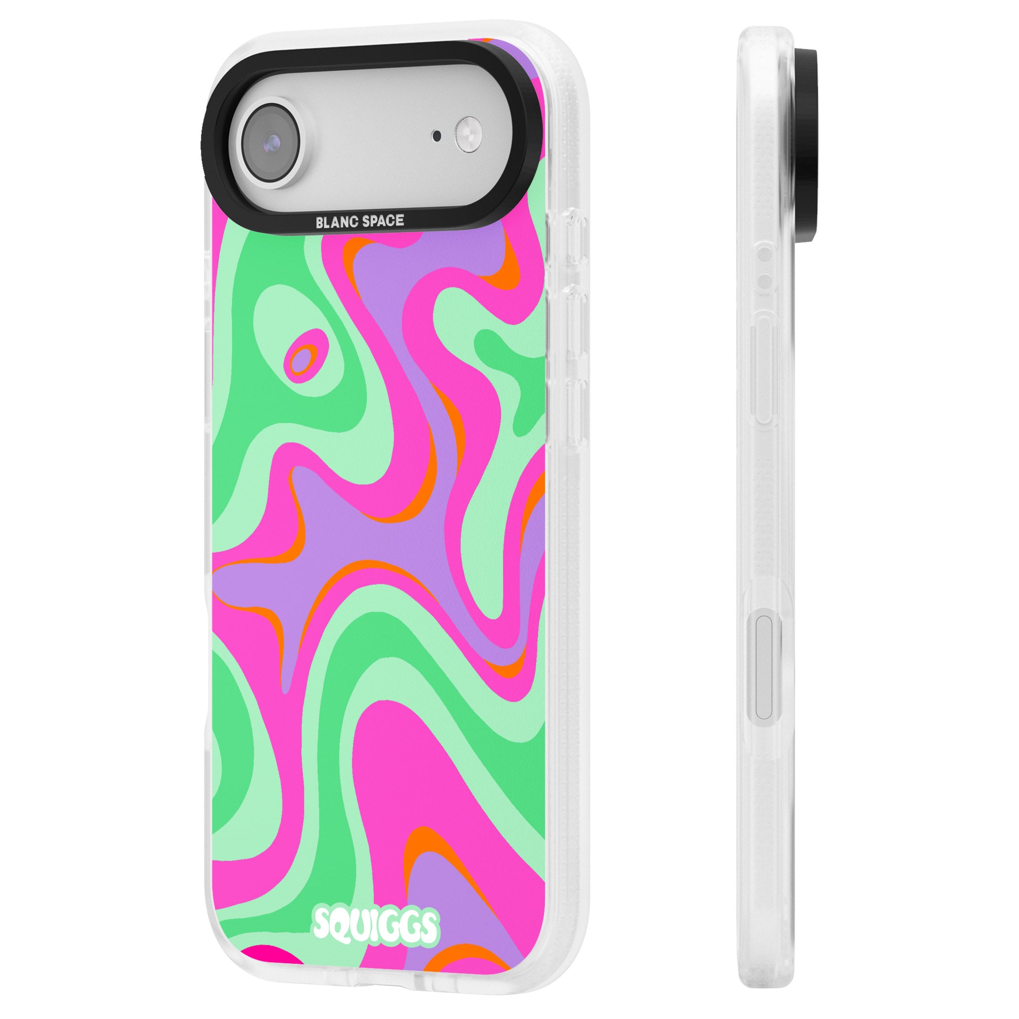 Pink Lava iPhone 17 Air Impact Air Clear Phone Case Side Profile