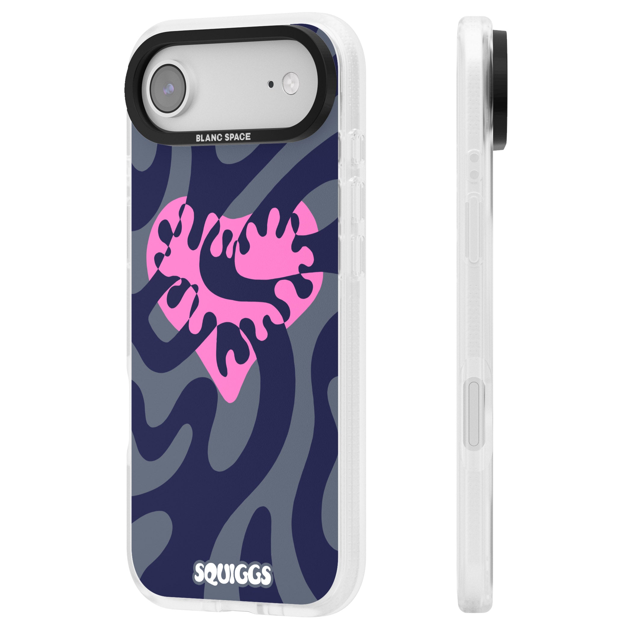 Abstract Heart iPhone 17 Air Impact Air Clear Phone Case Side Profile