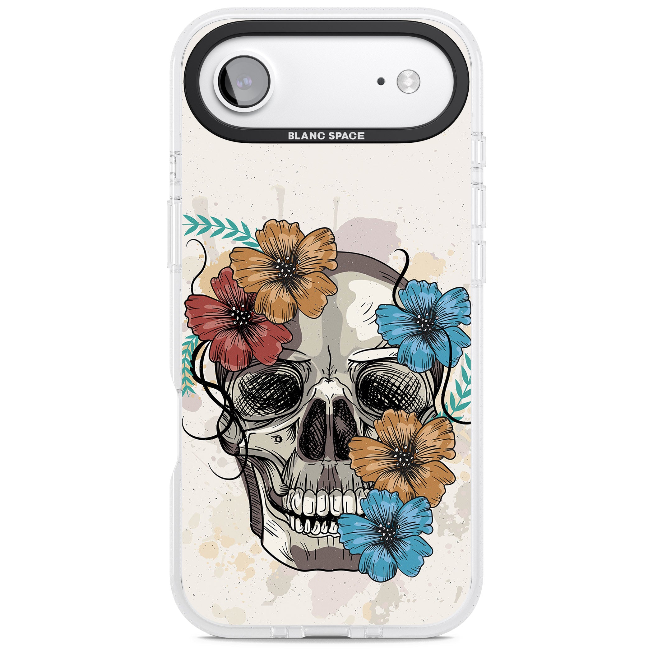 Sugar Skull Floral iPhone 17 Air Impact Air Clear Phone Case