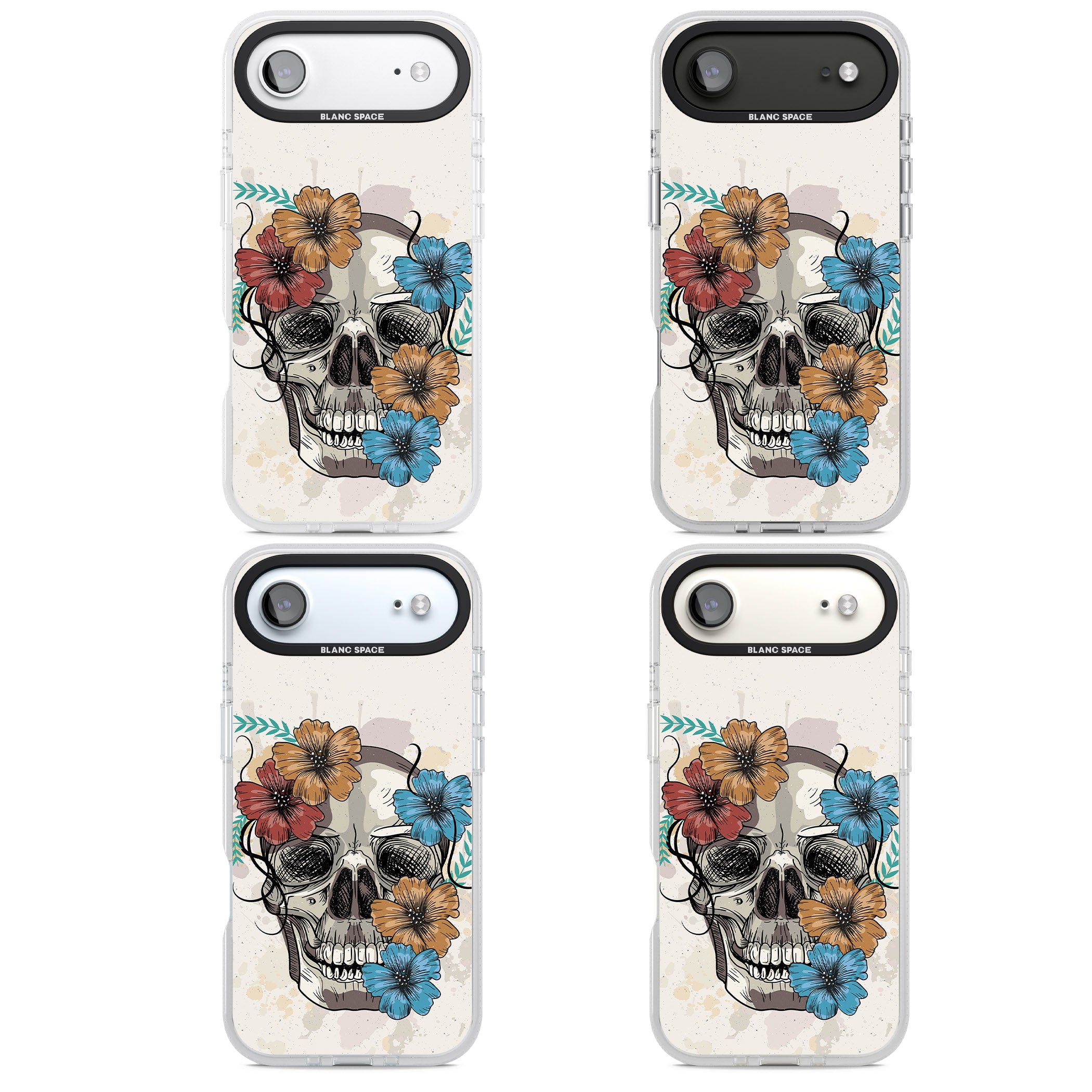 Sugar Skull Floral iPhone 17 Air Impact Air Clear Phone Case APT Impact Protection