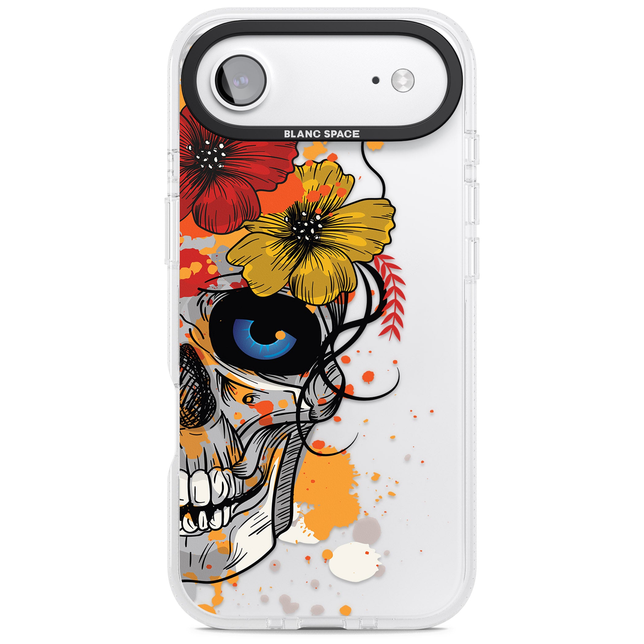 Sugar Skull Flowers iPhone 17 Air Impact Air Clear Phone Case