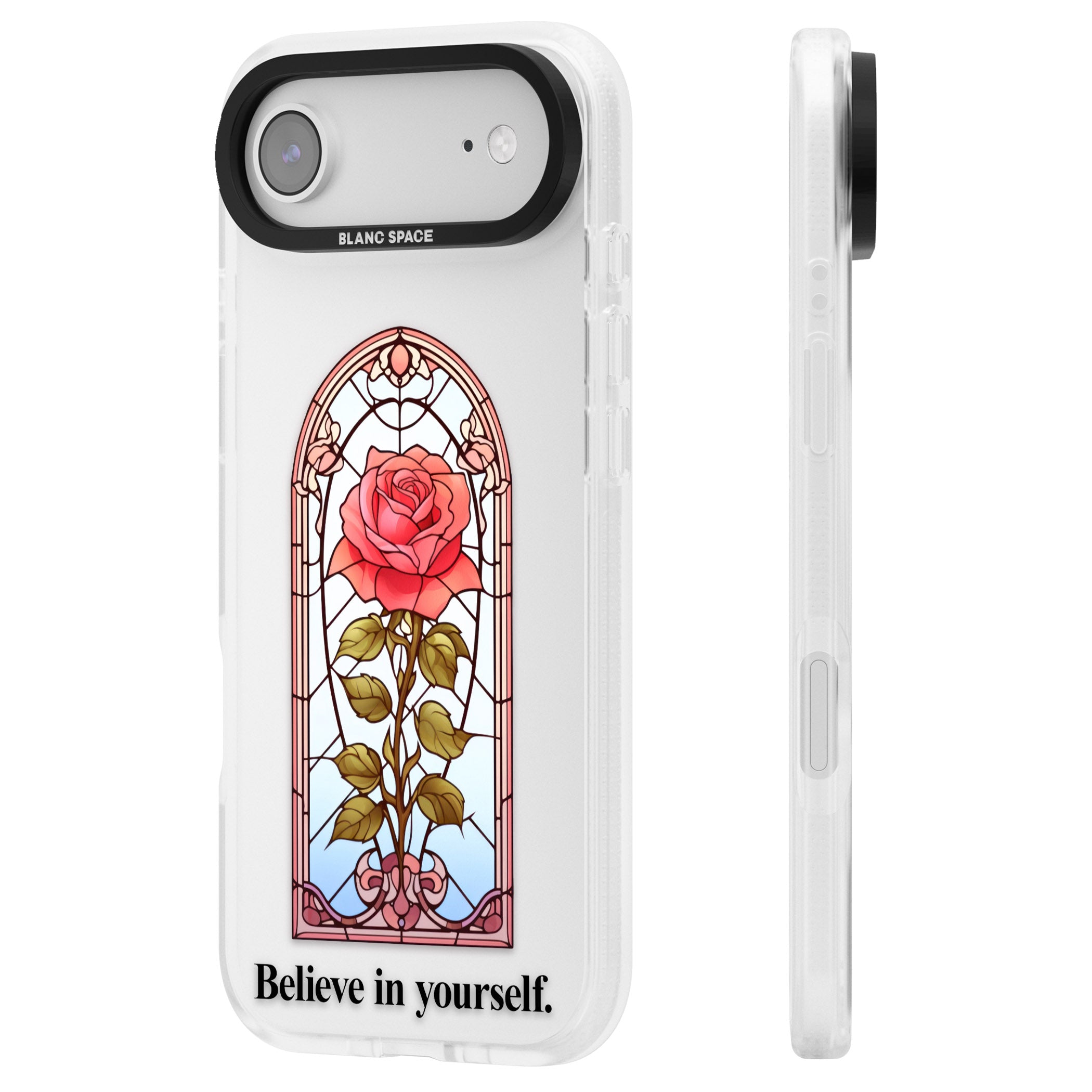 Believe In Yourself iPhone 17 Air Impact Air Clear Phone Case Side Profile