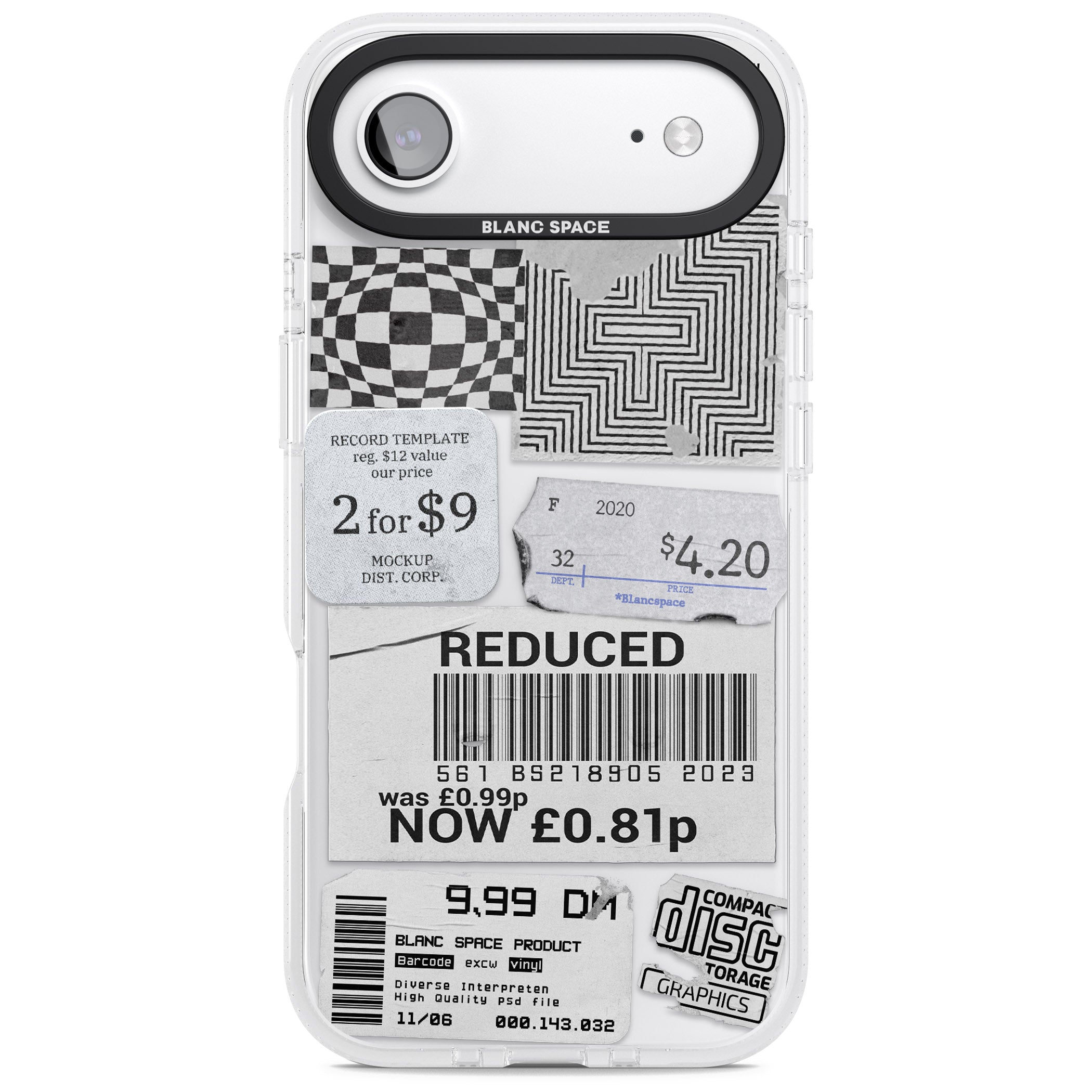 White Sticker Mix iPhone 17 Air Impact Air Clear Phone Case