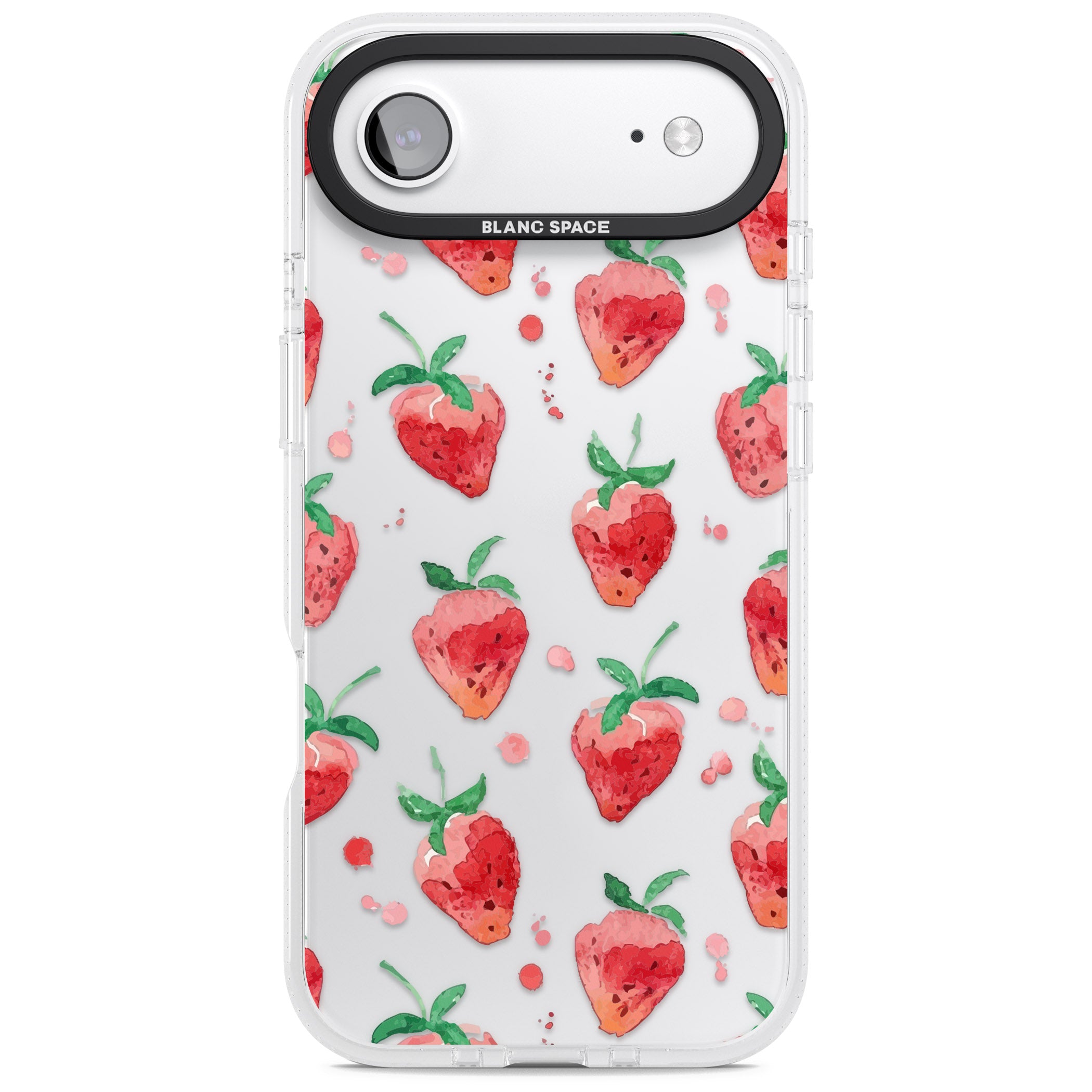 Strawberry Watercolour iPhone 17 Air Impact Air Clear Phone Case