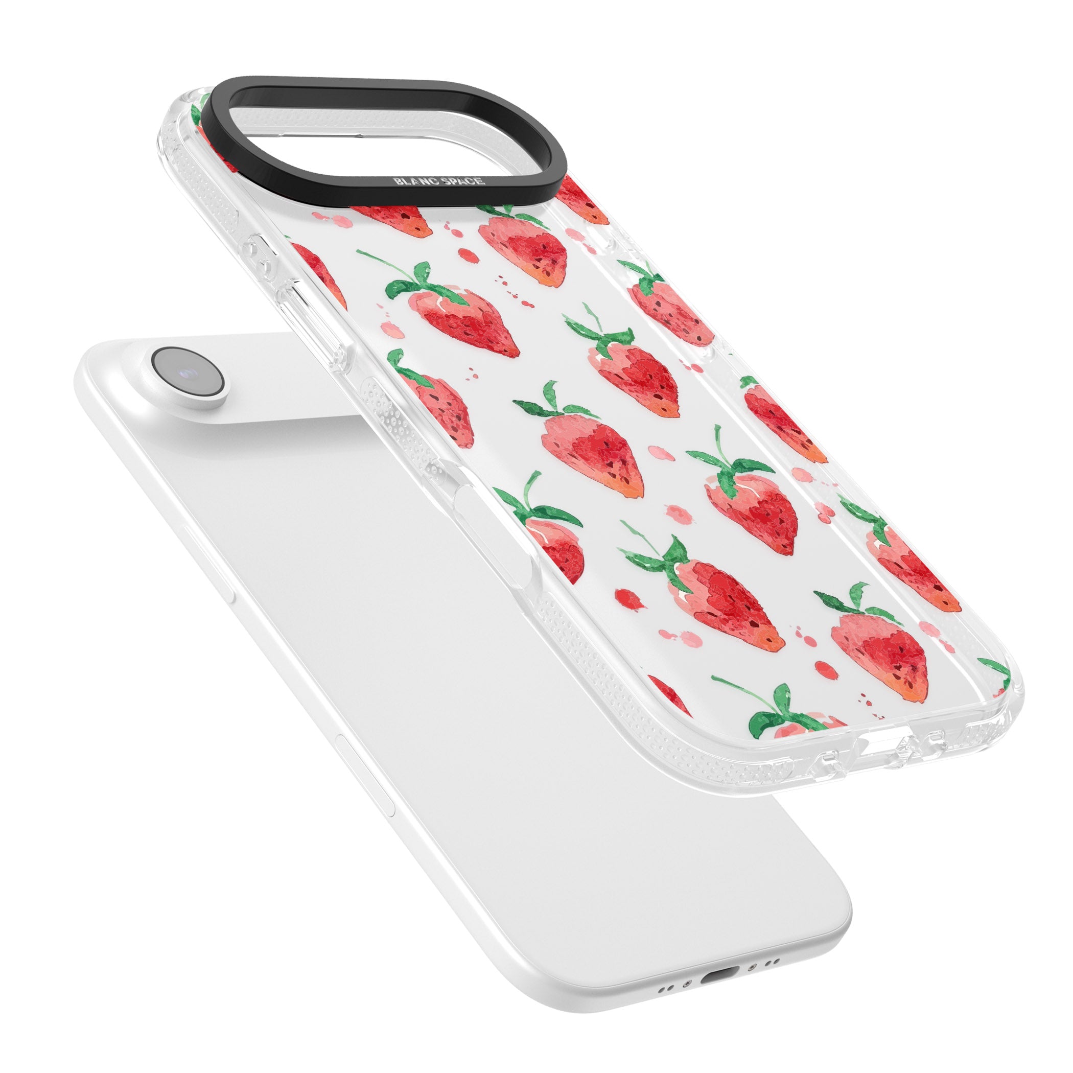 Strawberry Watercolour iPhone 17 Air Impact Air Clear Phone Case Colours
