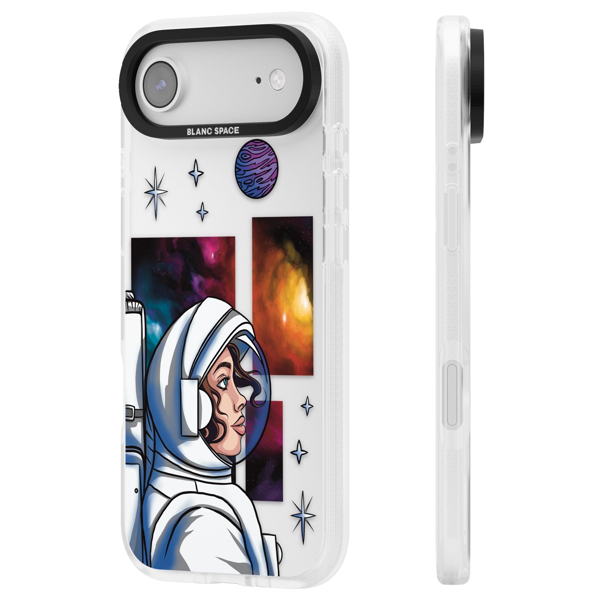 Cosmic Ambition iPhone 17 Air Impact Air Clear Phone Case Side Profile