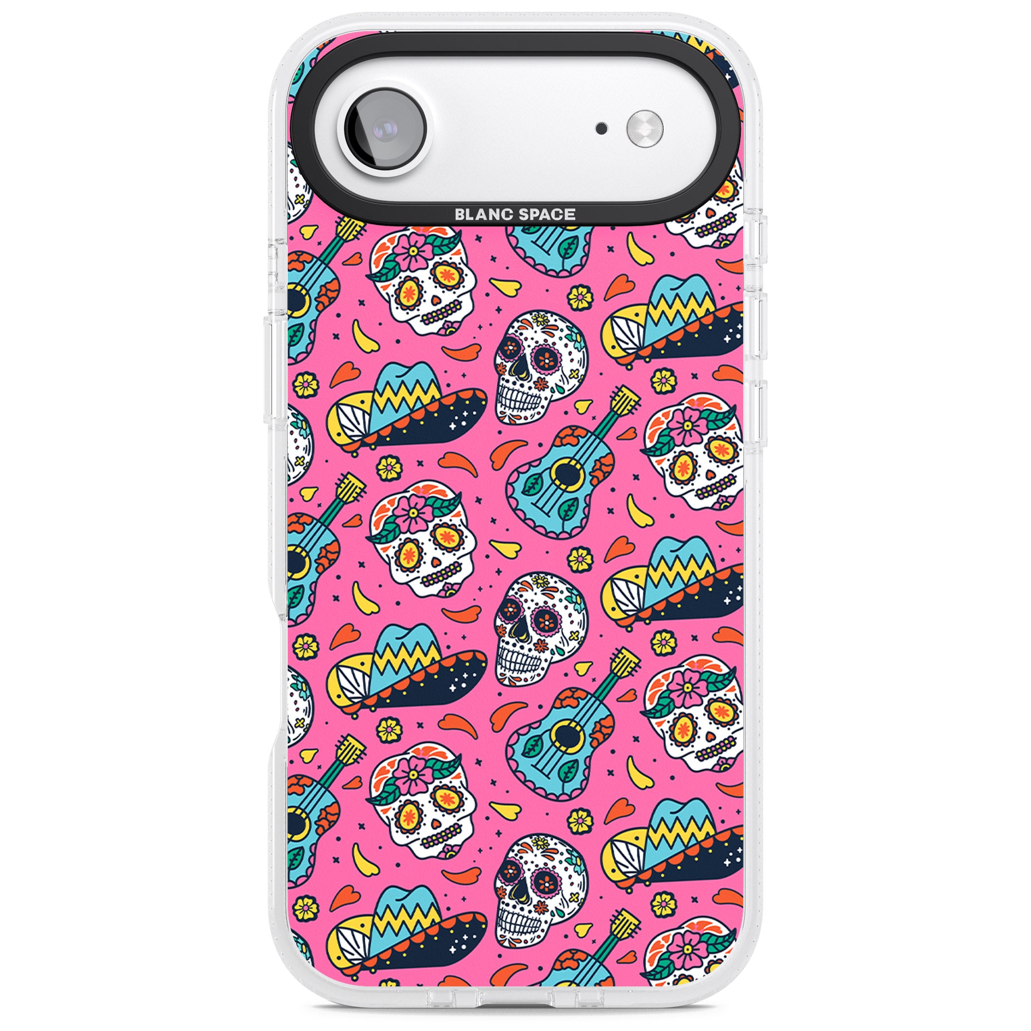 Pink Day Of The Dead Pattern iPhone 17 Air Impact Air Clear Phone Case
