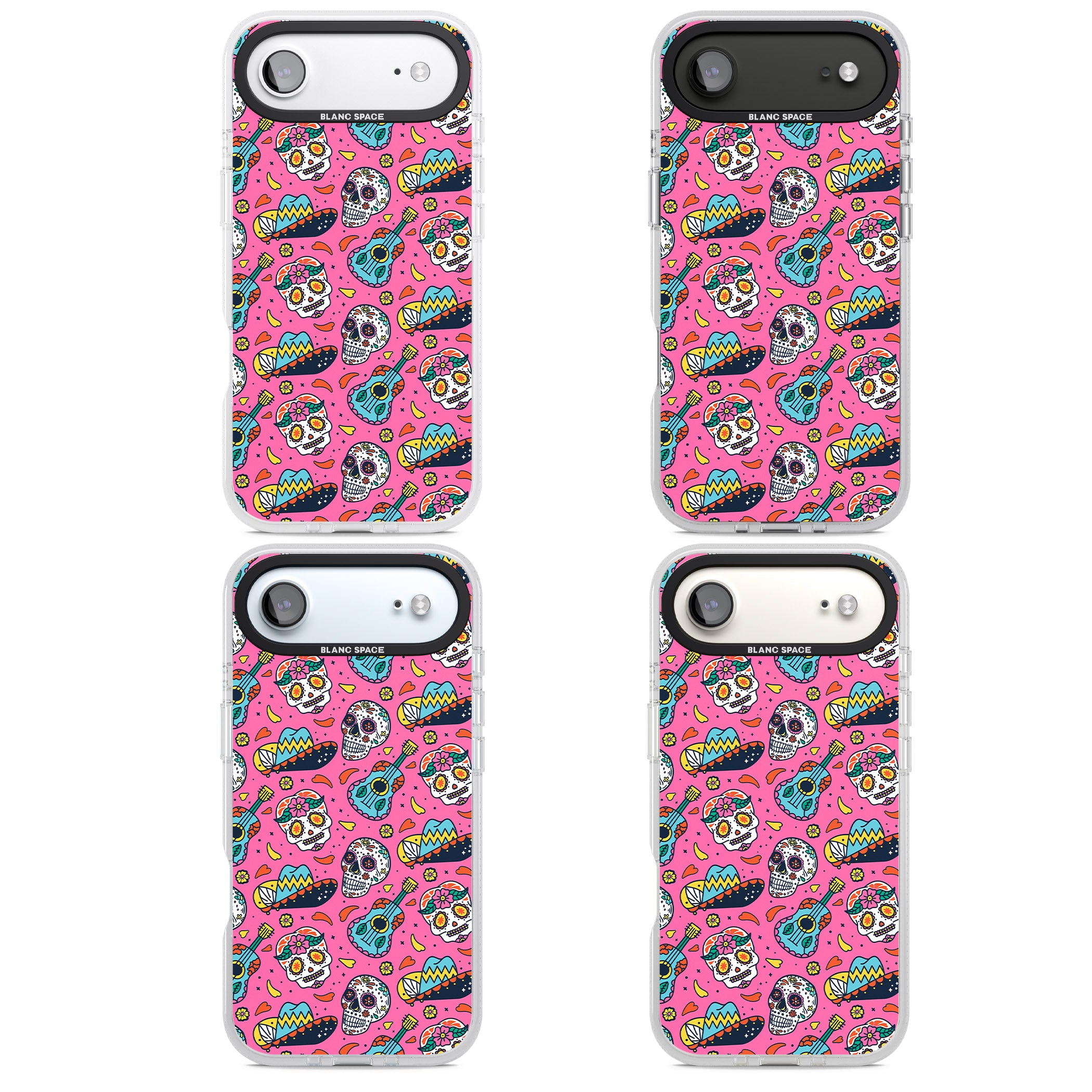 Pink Day Of The Dead Pattern iPhone 17 Air Impact Air Clear Phone Case APT Impact Protection
