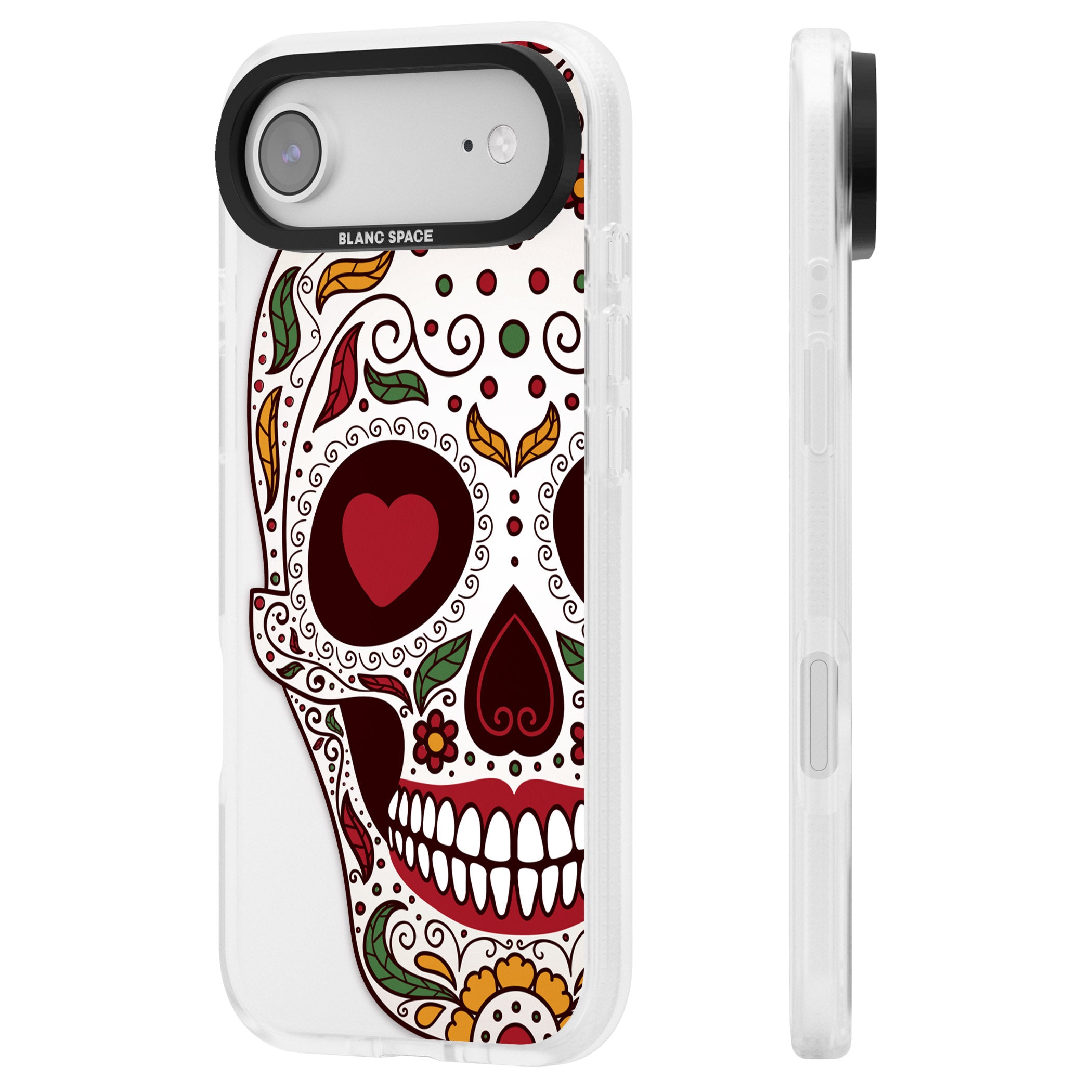 Autumn Sugar Skull iPhone 17 Air Impact Air Clear Phone Case Side Profile