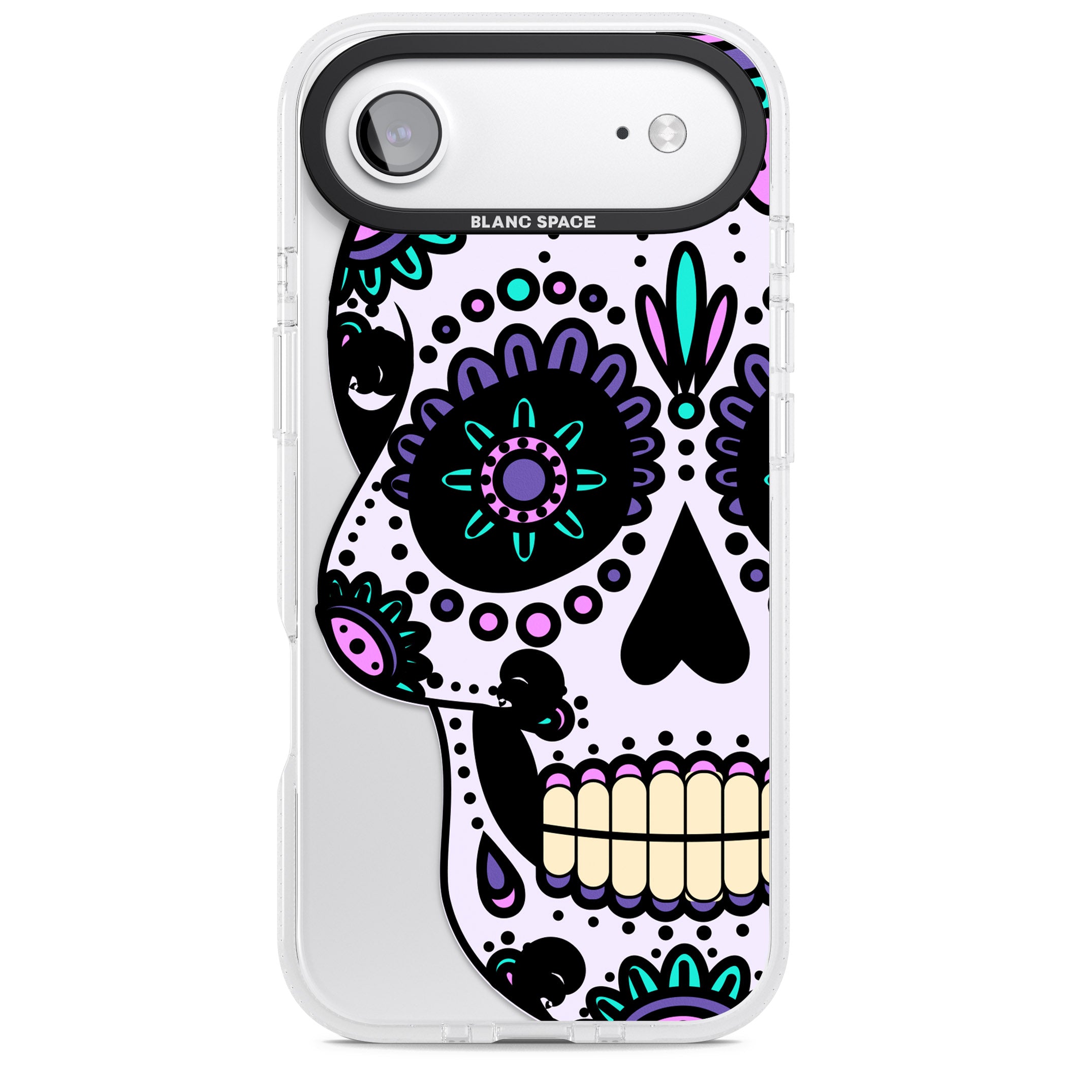 Violet Sugar Skull iPhone 17 Air Impact Air Clear Phone Case