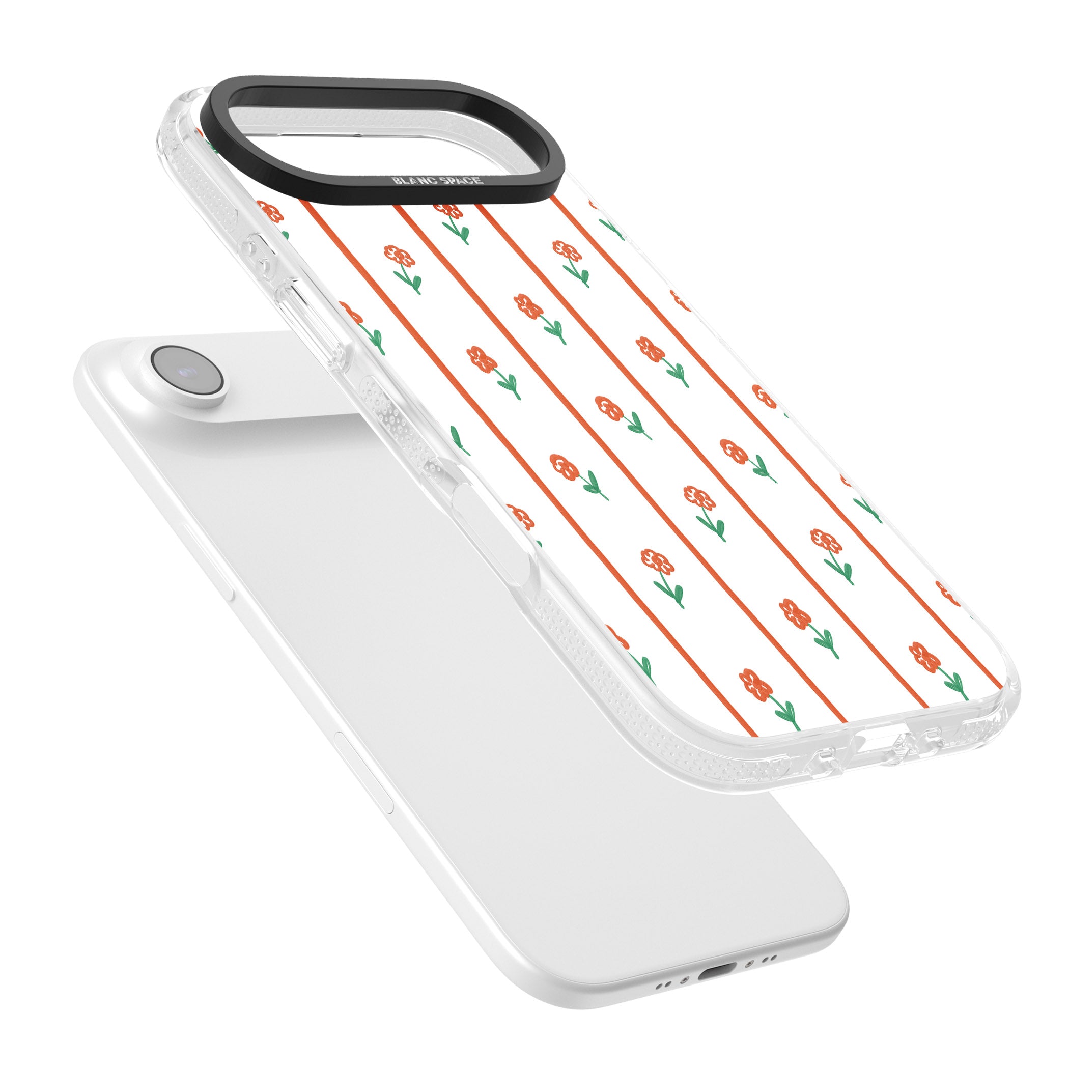 Minimal Floral Stripe iPhone 17 Air Impact Air Clear Phone Case Colours