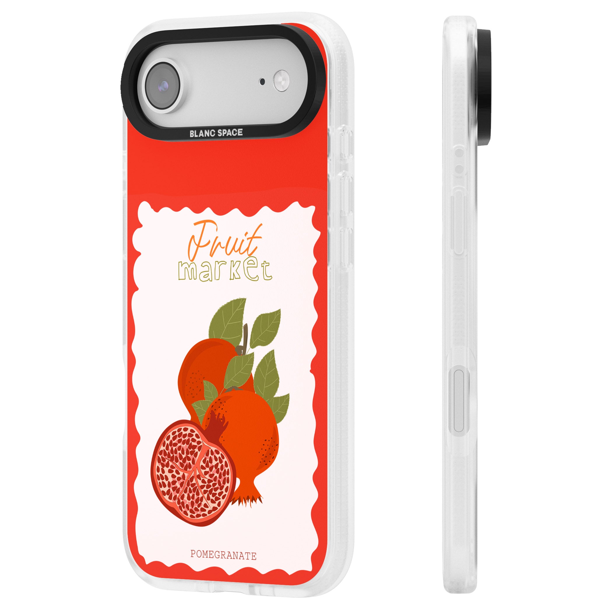 Fruit Market Pomegranate iPhone 17 Air Impact Air Clear Phone Case Side Profile