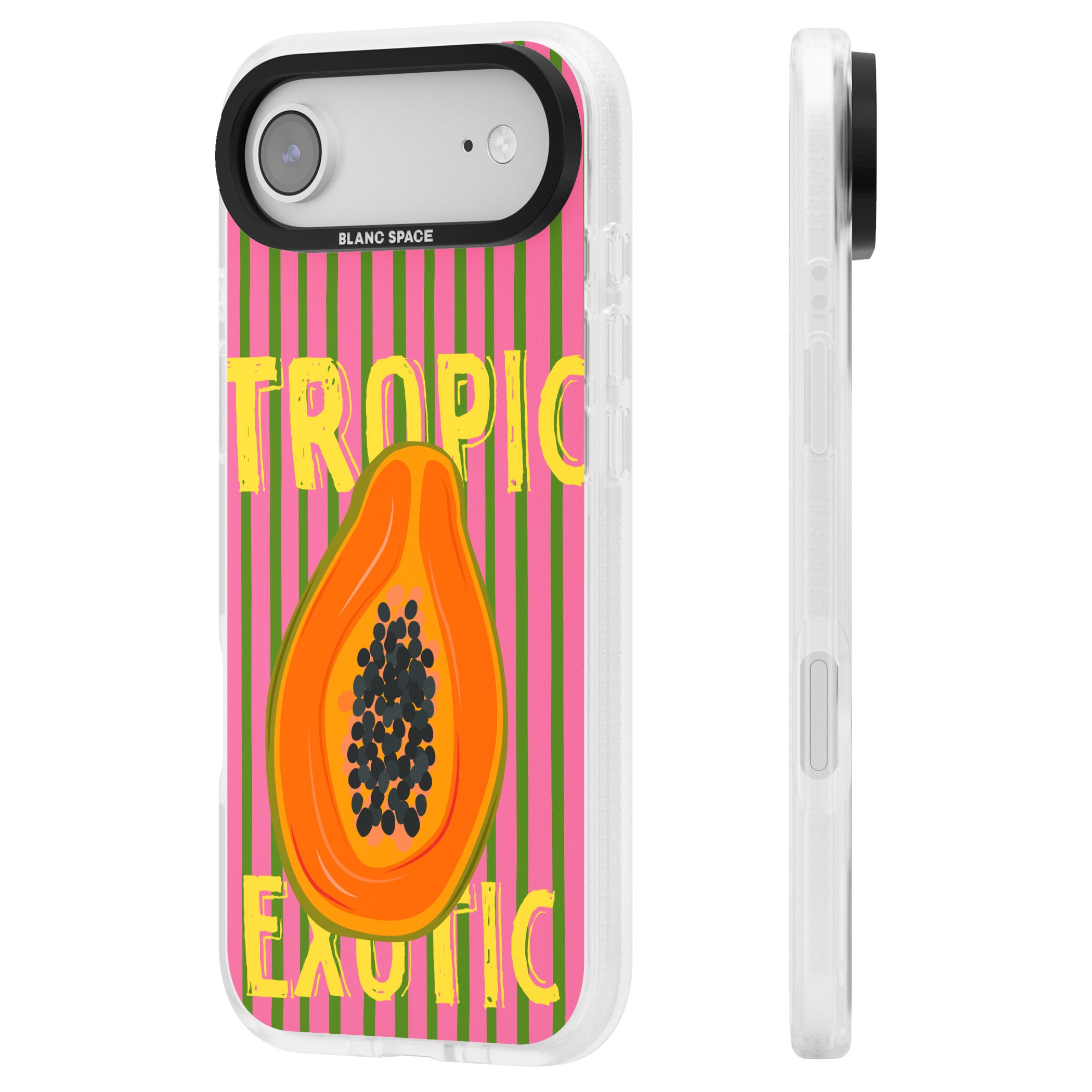 Tropic Exotic iPhone 17 Air Impact Air Clear Phone Case Side Profile