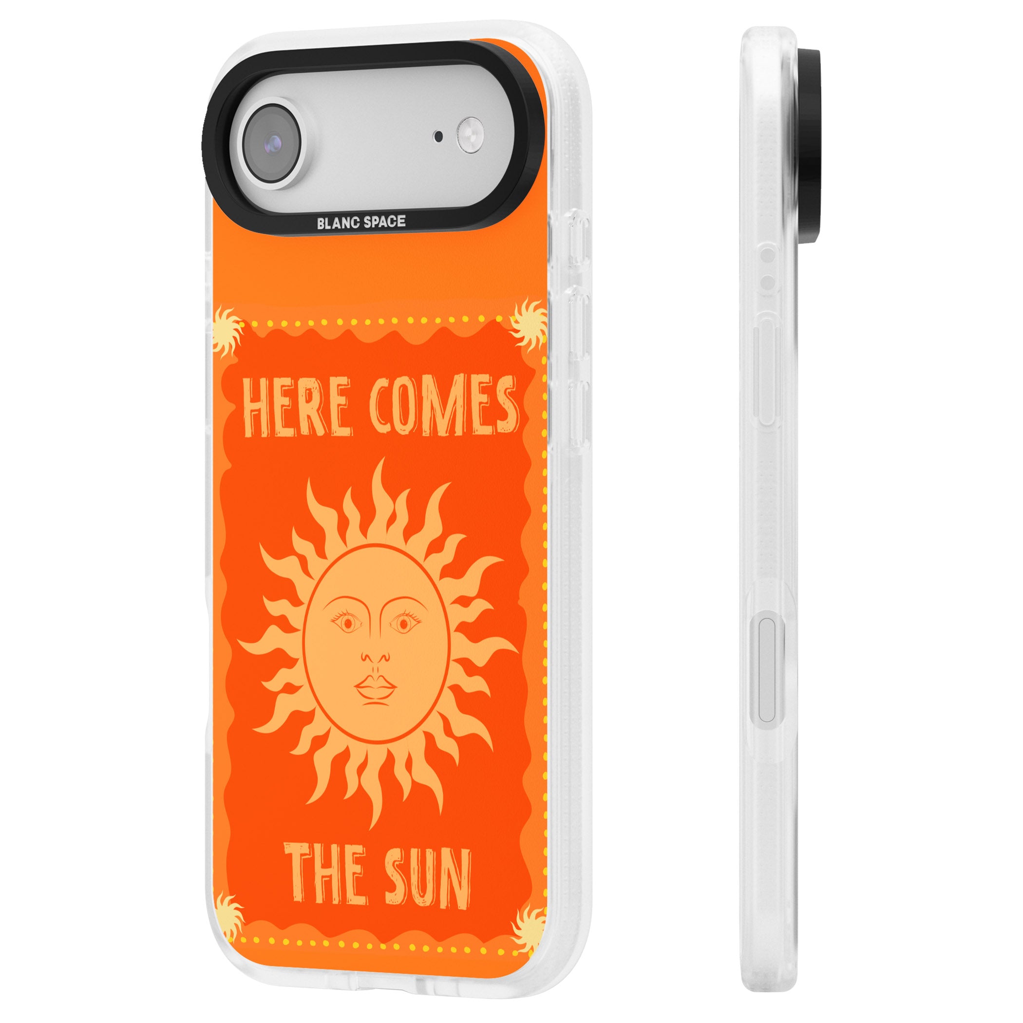 Retro Here Comes The Sun iPhone 17 Air Impact Air Clear Phone Case Side Profile