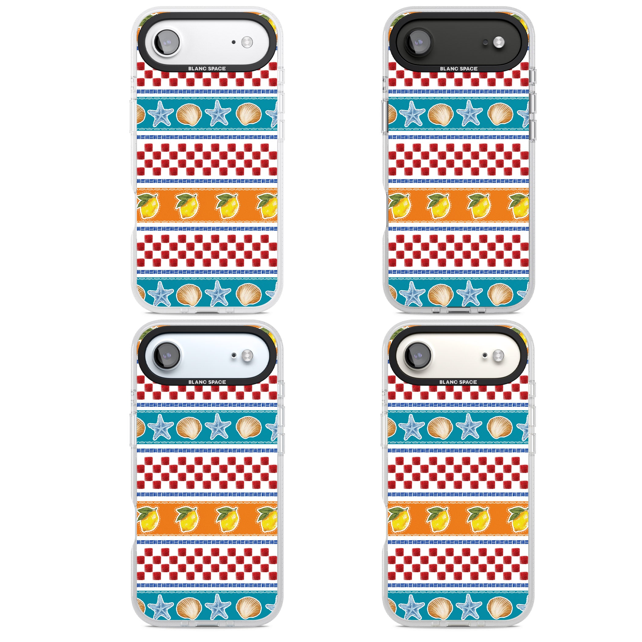 Coastal Italian Check Pattern iPhone 17 Air Impact Air Clear Phone Case APT Impact Protection