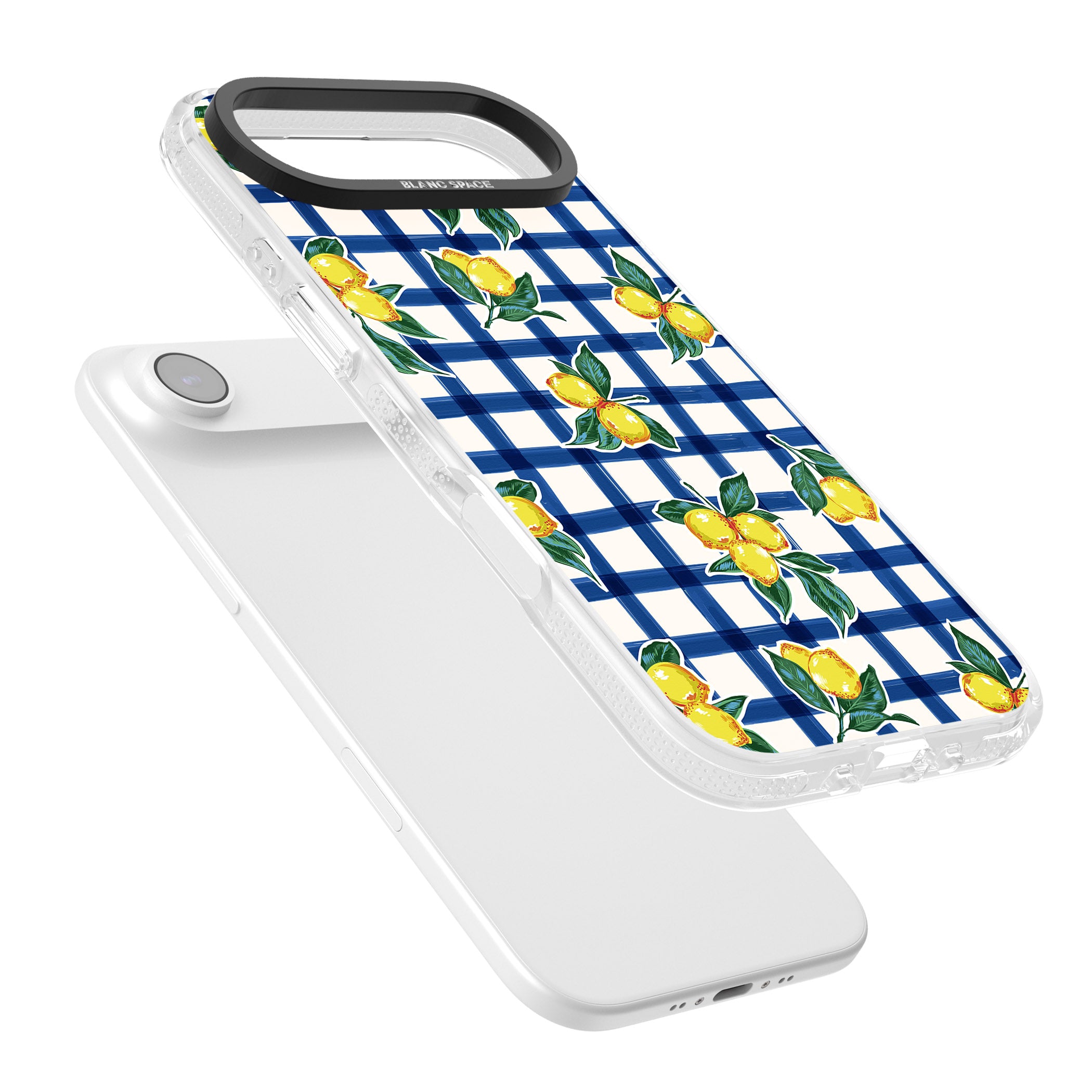 Lemon Gingham iPhone 17 Air Impact Air Clear Phone Case Colours