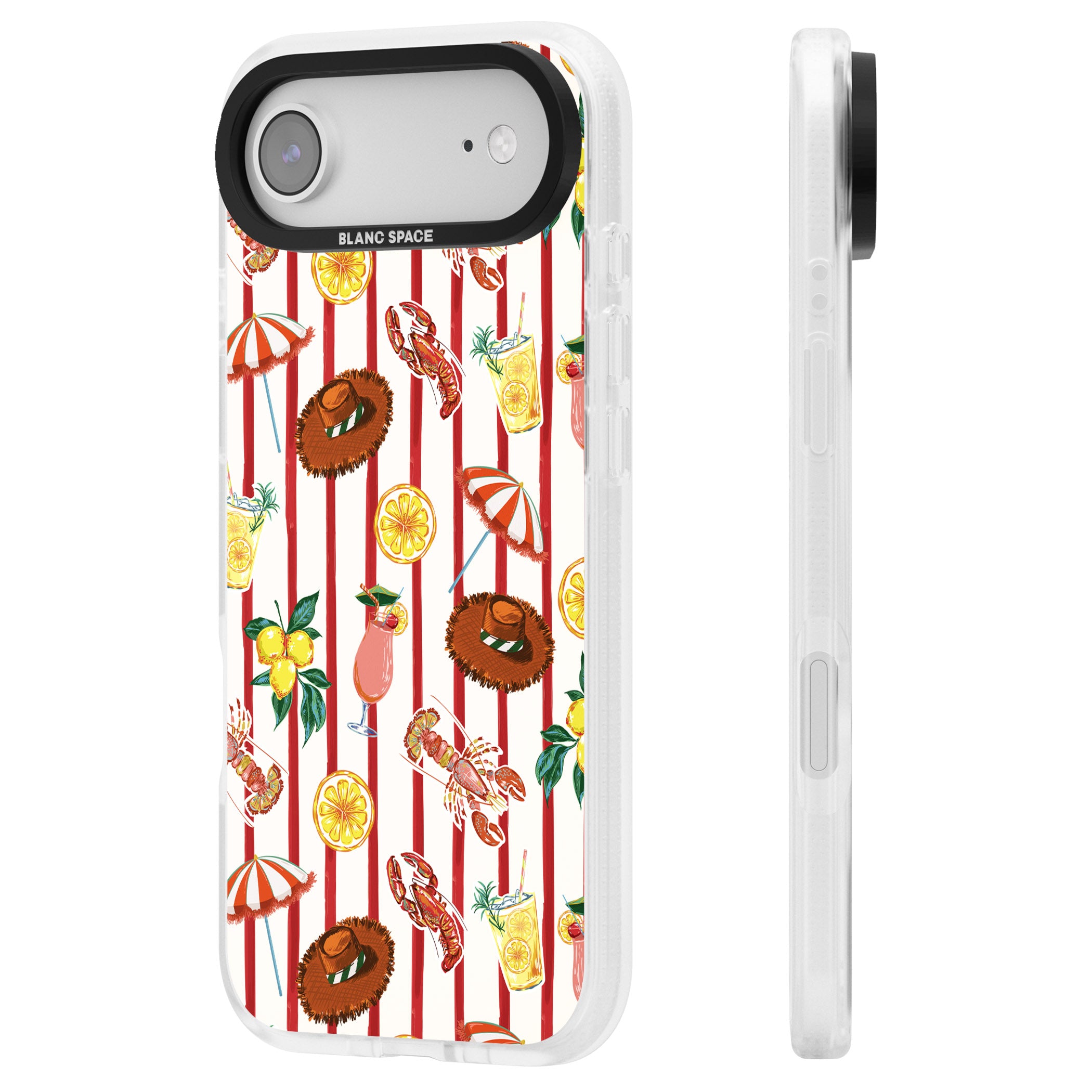 Italian Beach Pattern iPhone 17 Air Impact Air Clear Phone Case Side Profile