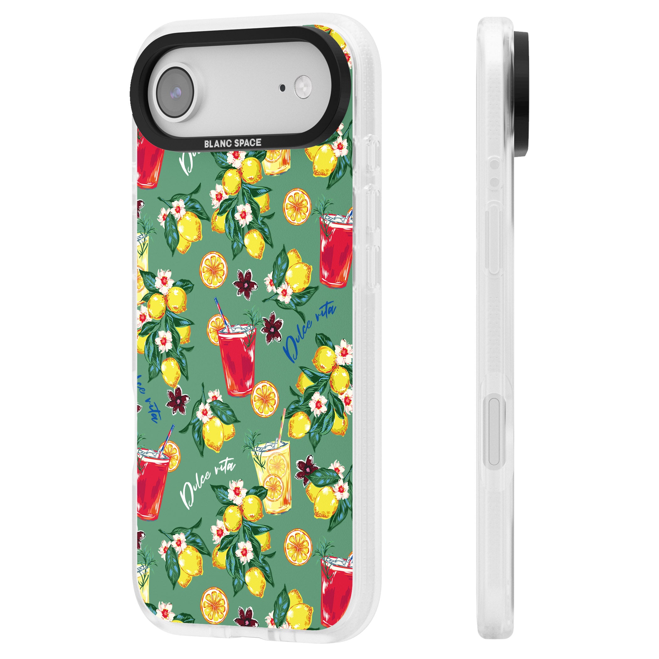 Lemon Cocktails iPhone 17 Air Impact Air Clear Phone Case Side Profile