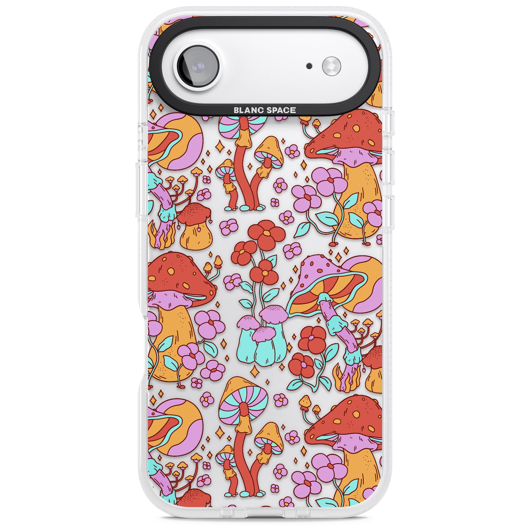 Psychedelic Flowers & Mushrooms iPhone 17 Air Impact Air Clear Phone Case