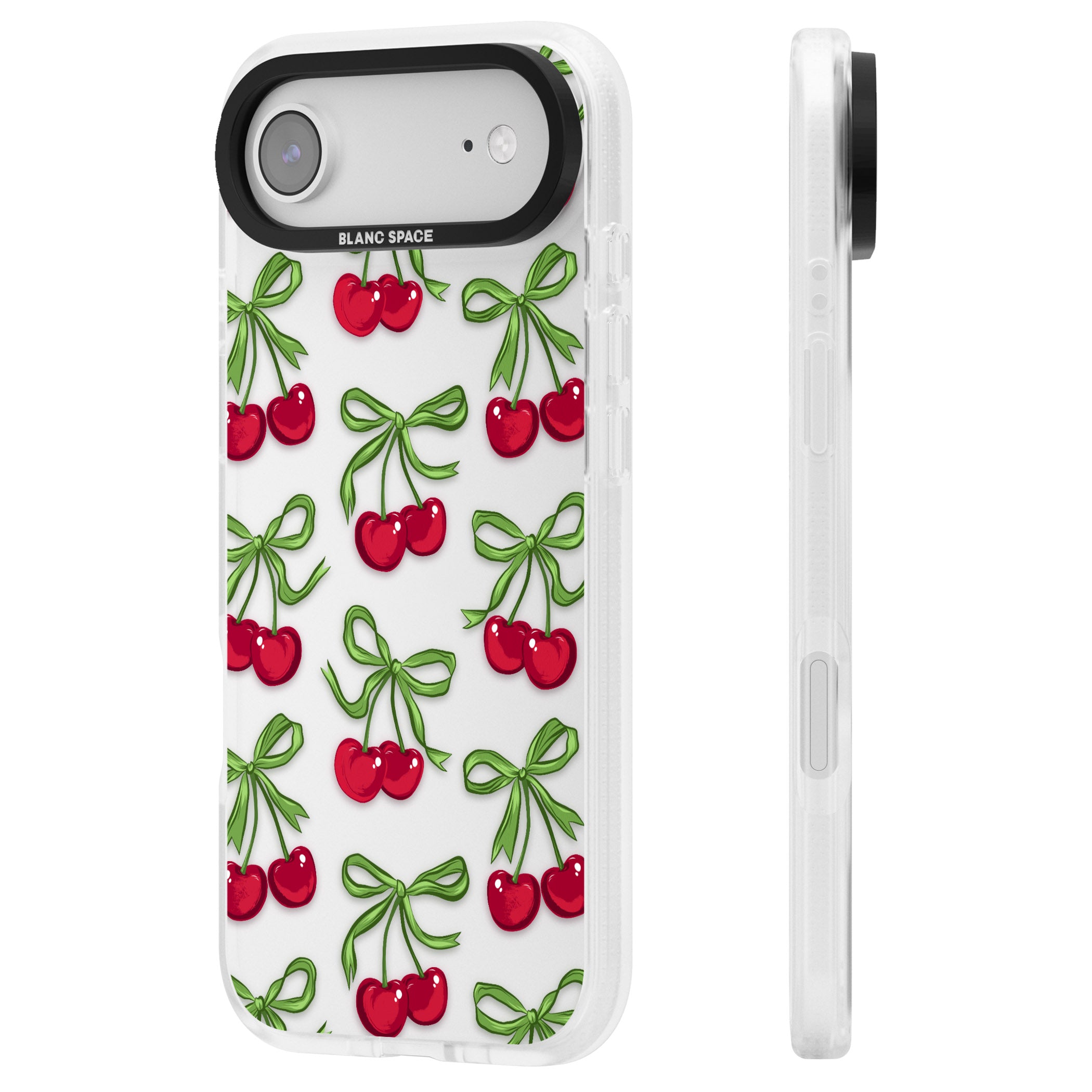 Cherry Bows iPhone 17 Air Impact Air Clear Phone Case Side Profile