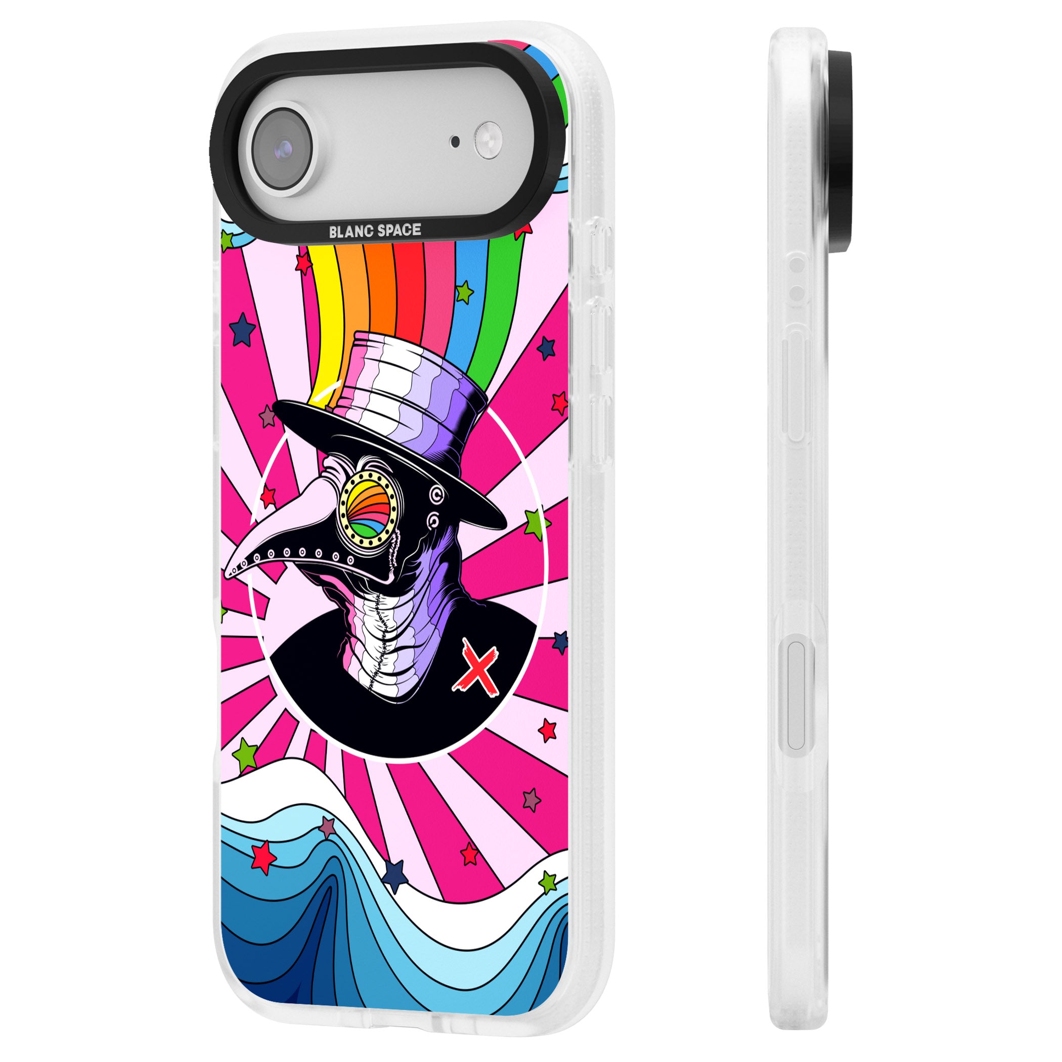 Plague Doctor Passion iPhone 17 Air Impact Air Clear Phone Case Side Profile