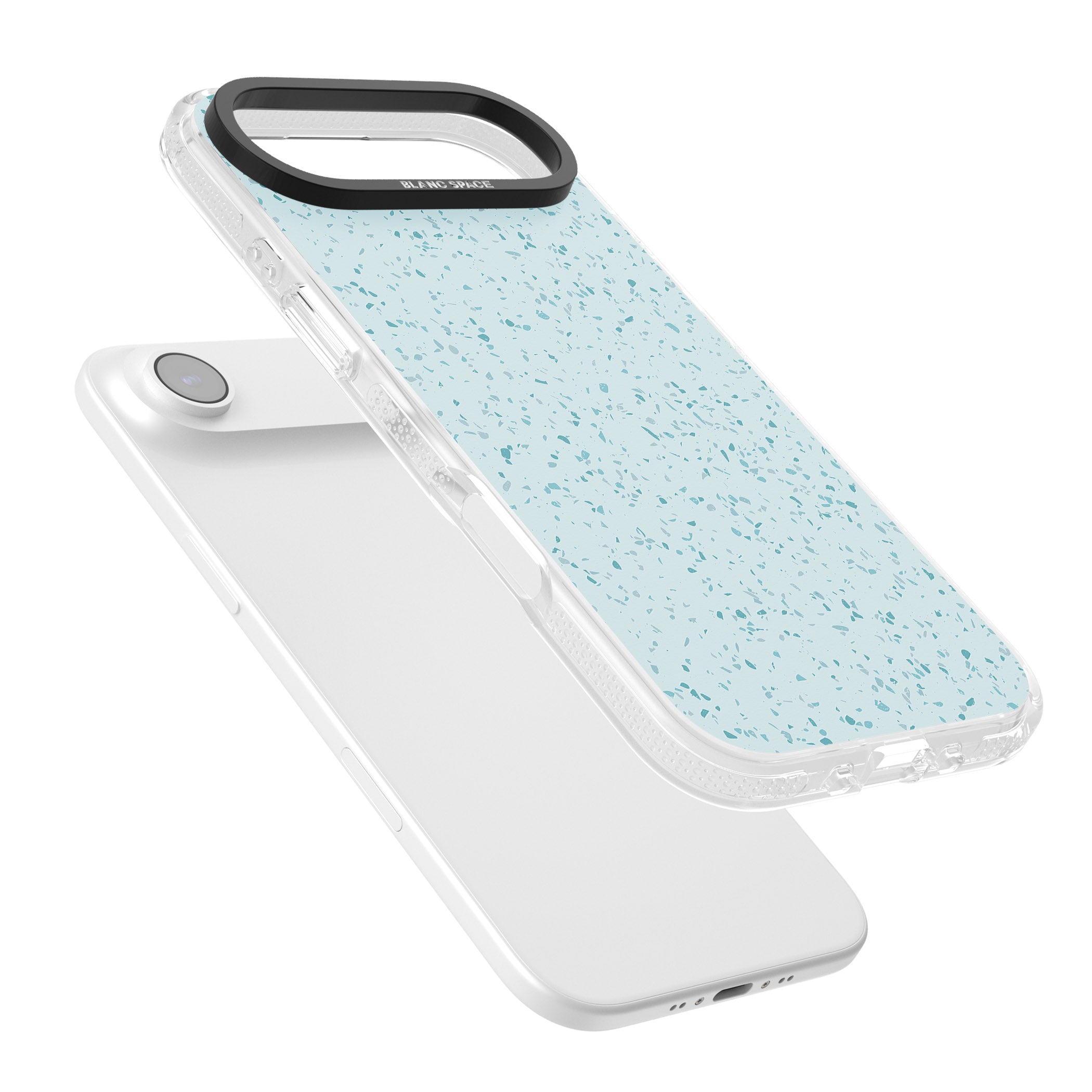 Light Blue Terrazzo Pattern iPhone 17 Air Impact Air Clear Phone Case Colours