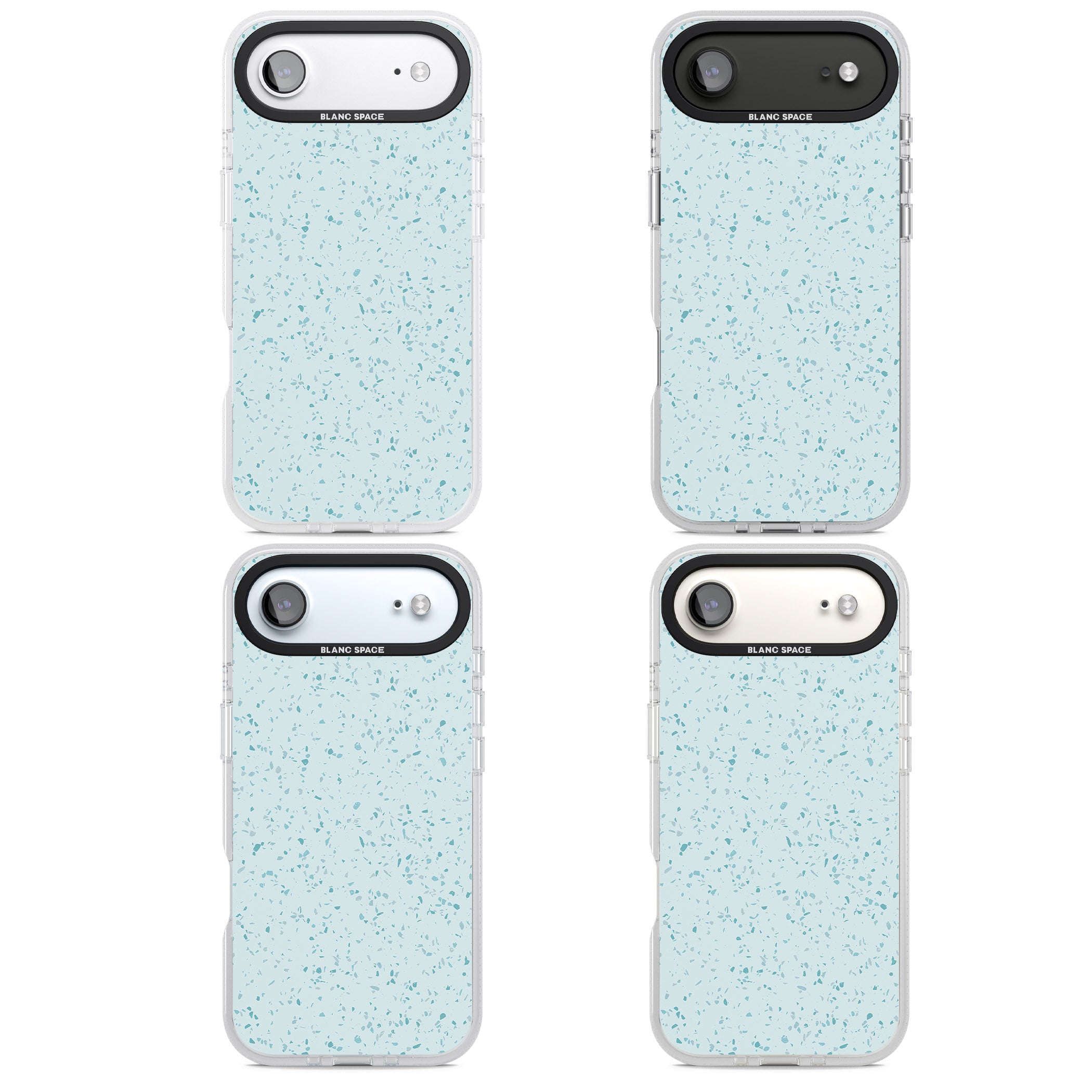 Light Blue Terrazzo Pattern iPhone 17 Air Impact Air Clear Phone Case APT Impact Protection